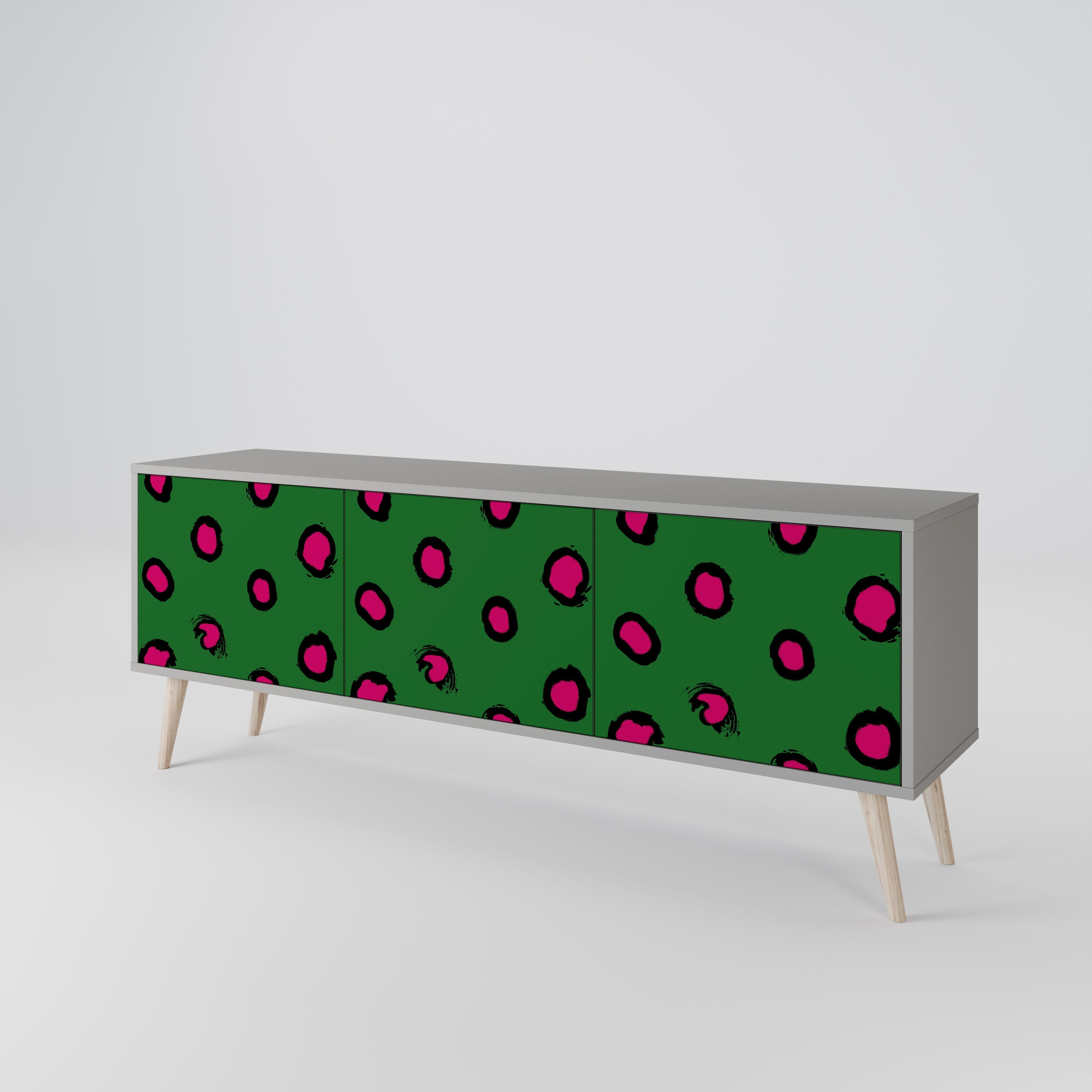 Βάση τηλεόρασης FUNKY SPOTS με 3 πόρτες σε γκρι φινίρισμα