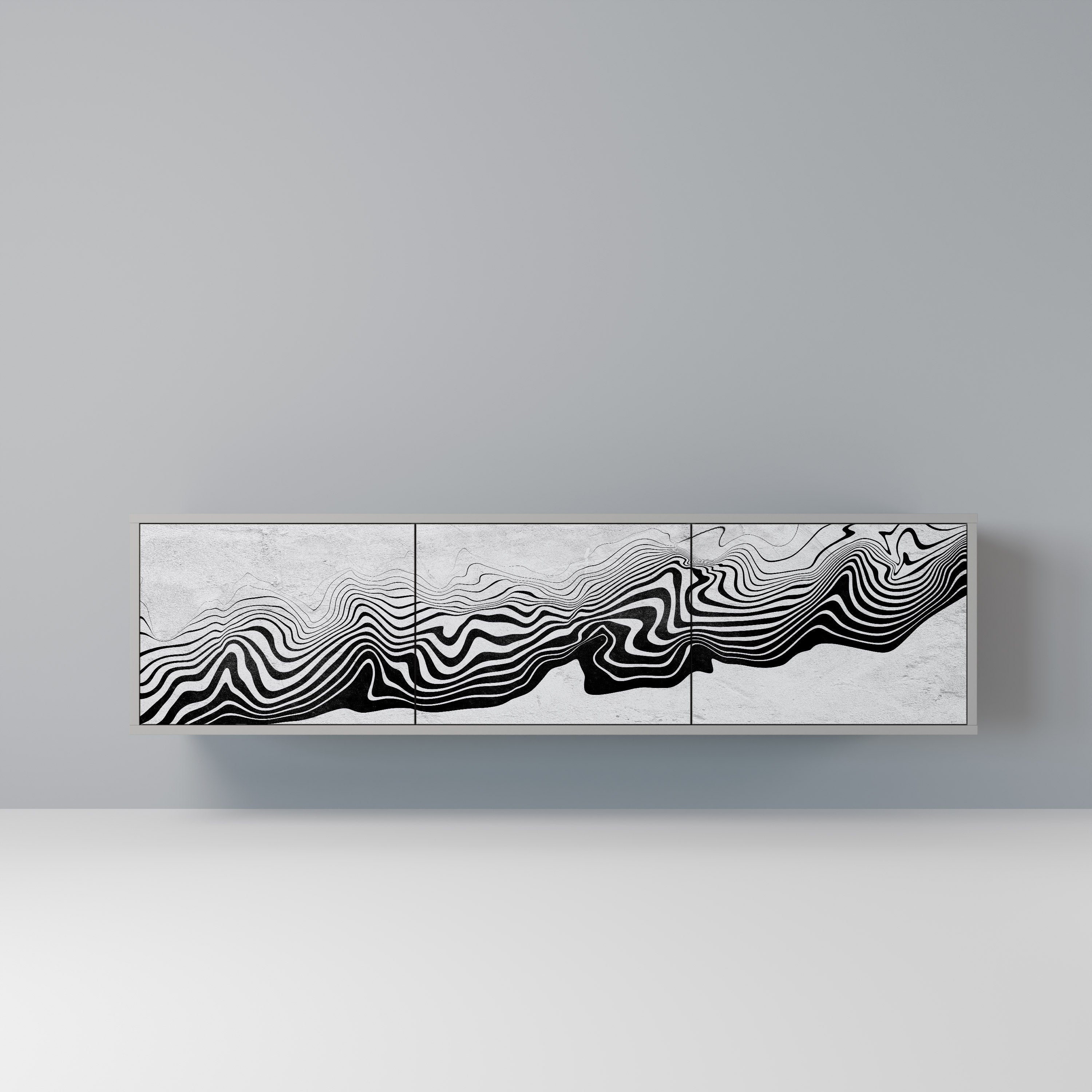Βάση τηλεόρασης MIRAGE 3 θυρών MONOCHROME σε γκρι φινίρισμα
