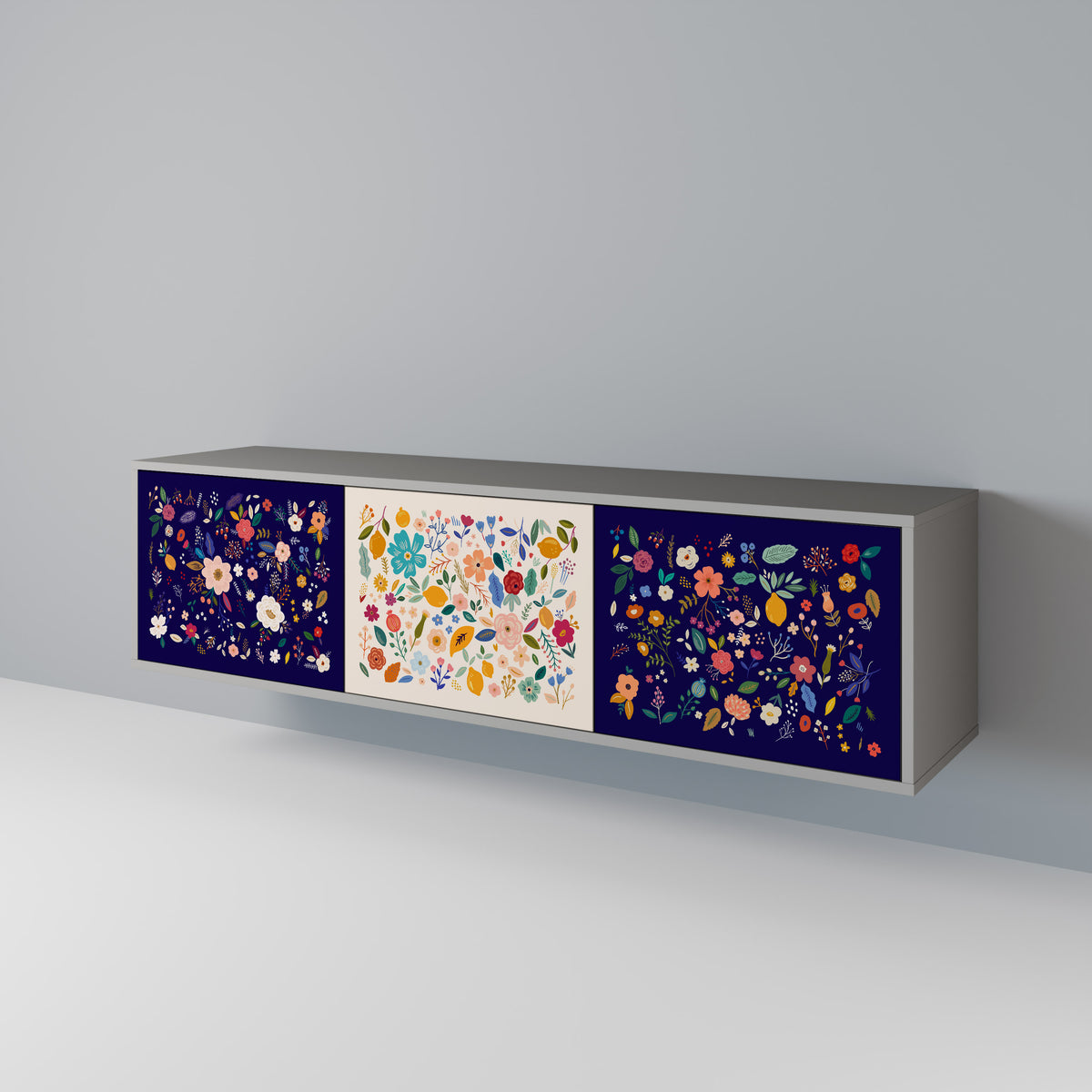 FLORAL COMBINATION Έπιπλο τηλεόρασης 3-θυρών