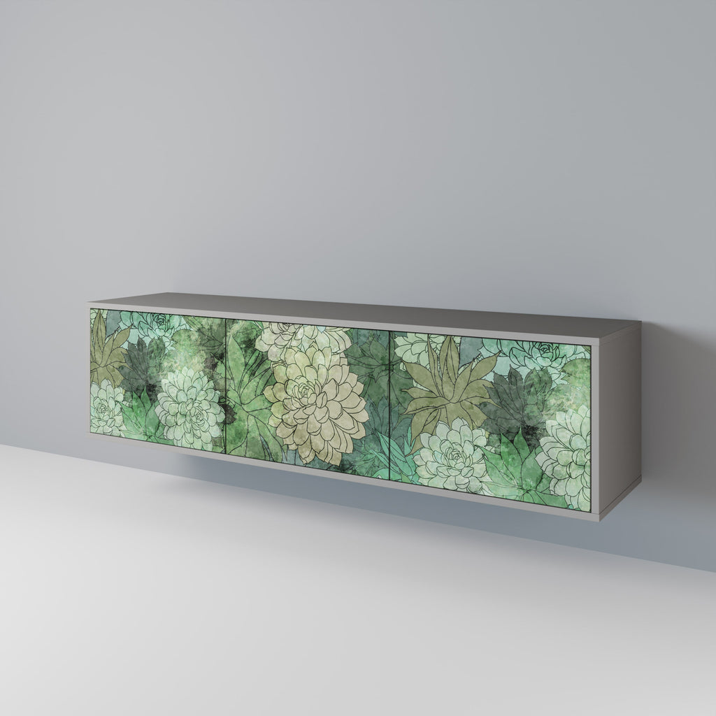 Βάση τηλεόρασης SUCCULENT CLUSTER 3 θυρών σε γκρι φινίρισμα