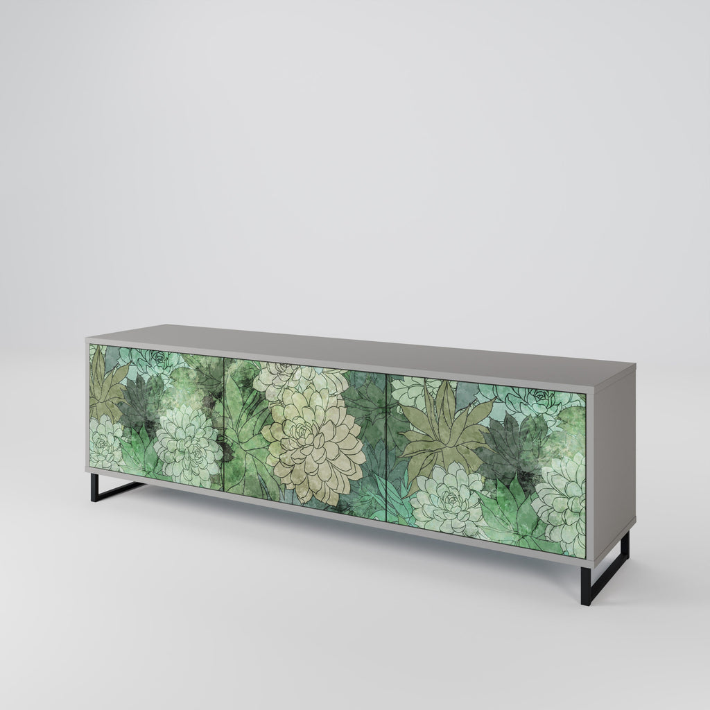 Βάση τηλεόρασης SUCCULENT CLUSTER 3 θυρών σε γκρι φινίρισμα