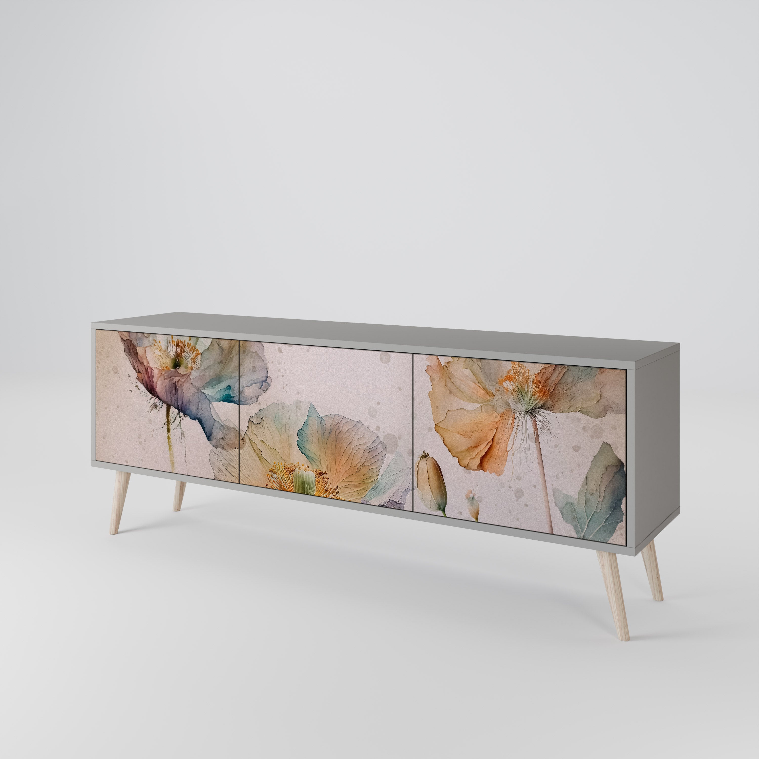 SOFTEN POPPY 3-Door TV Cabinet