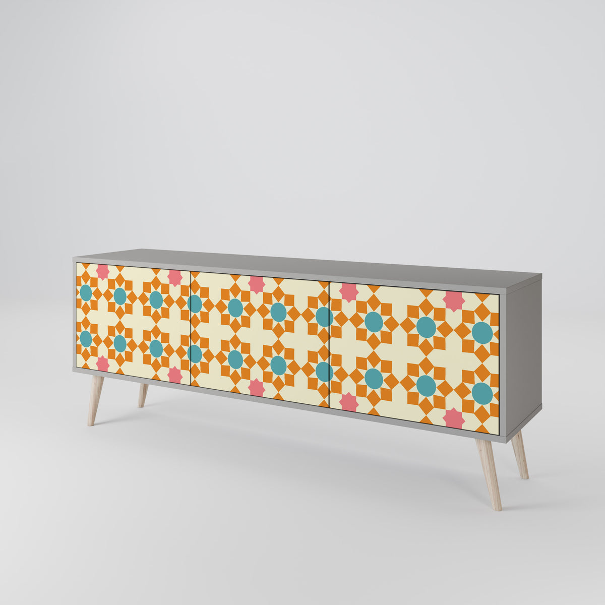 FLORAL DECOR Έπιπλο τηλεόρασης 3-θυρών