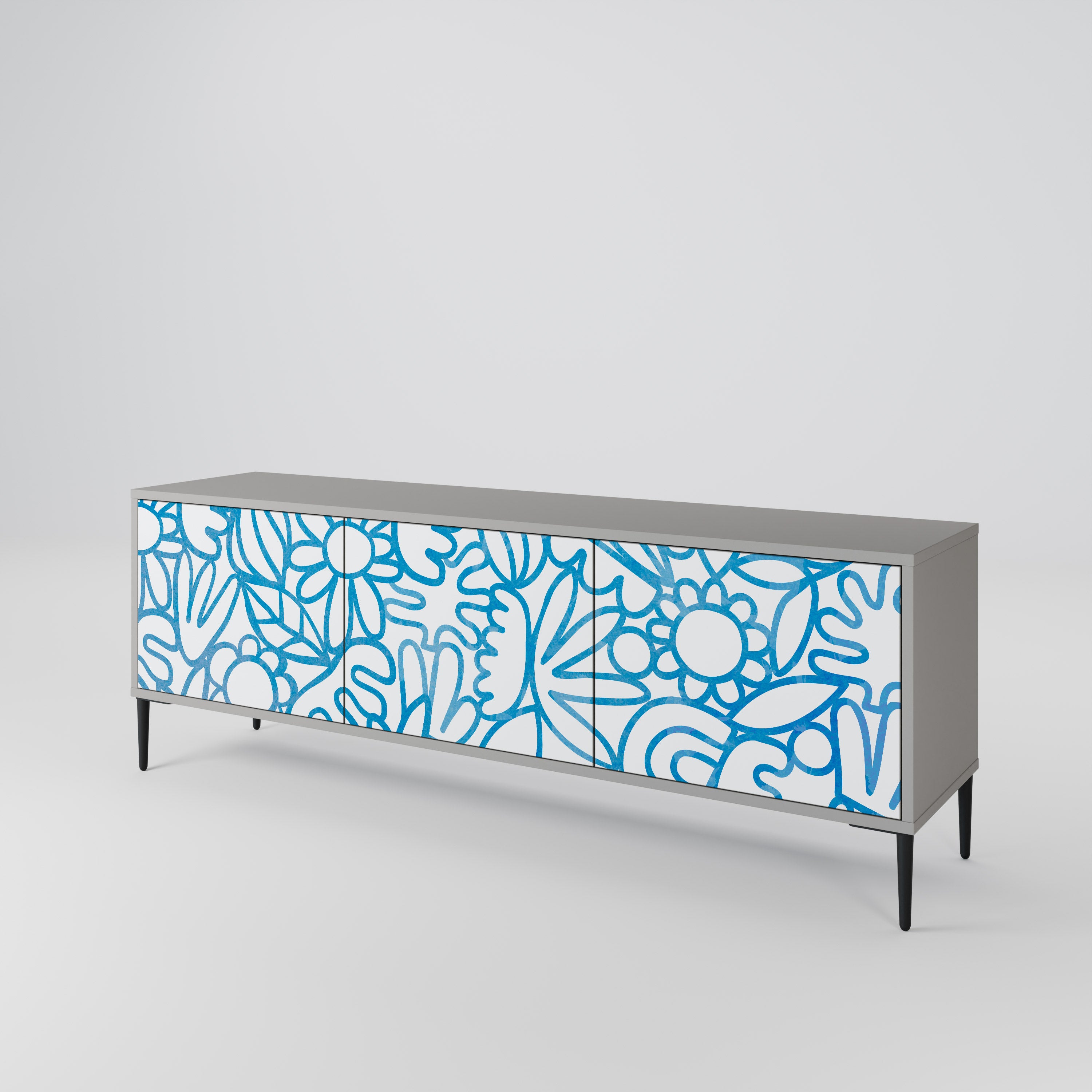 BLOOMY MORNING 3-Door TV Cabinet