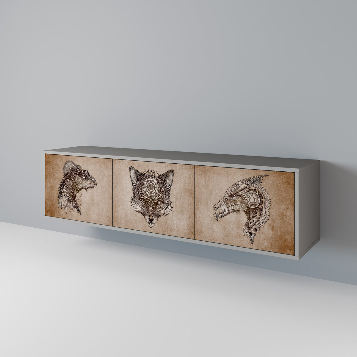 STEAMPUNK CLAN Έπιπλο τηλεόρασης 3-θυρών