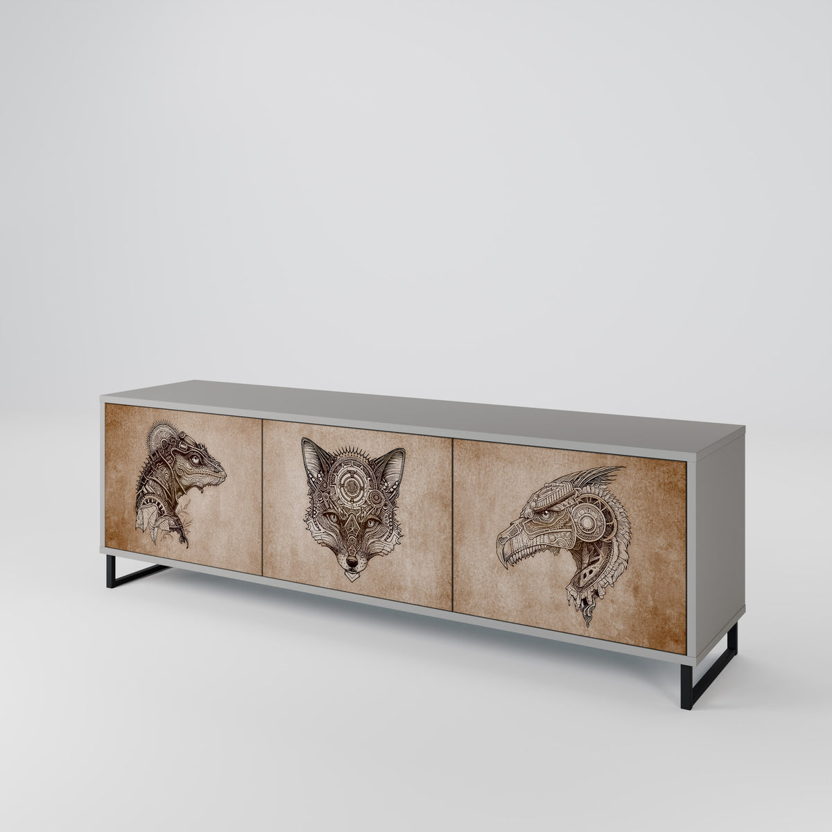 STEAMPUNK CLAN Έπιπλο τηλεόρασης 3-θυρών