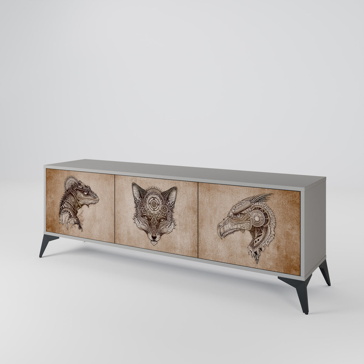 STEAMPUNK CLAN Έπιπλο τηλεόρασης 3-θυρών