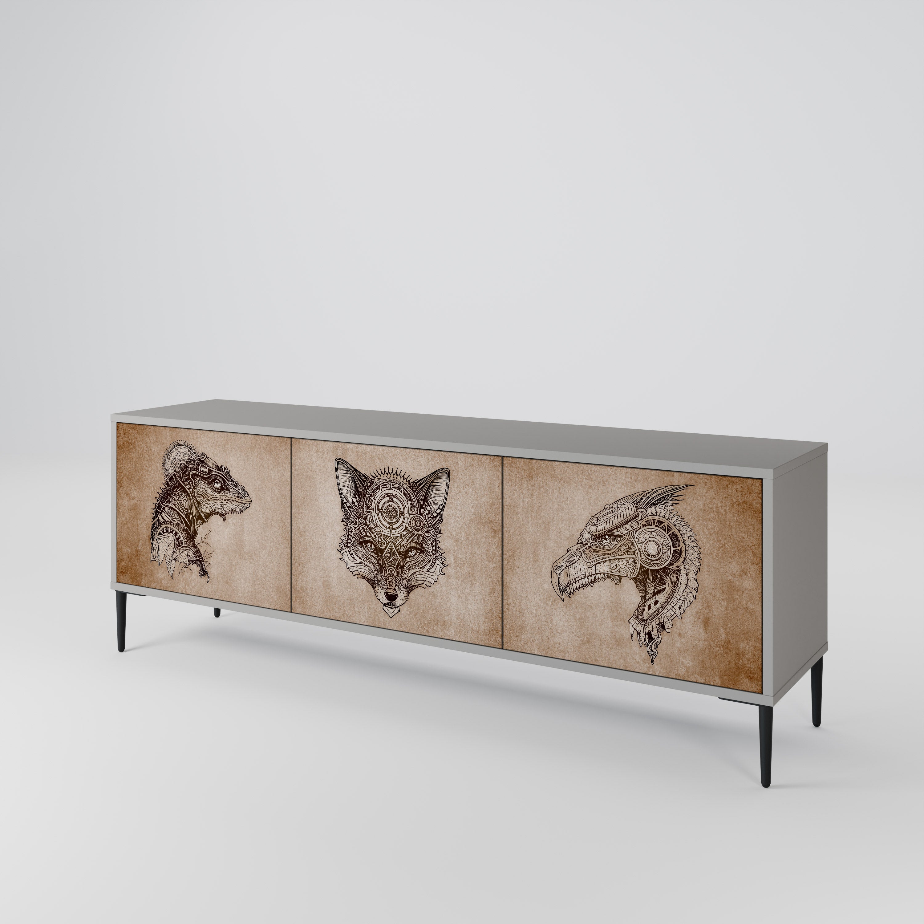 STEAMPUNK CLAN 3-Door TV Cabinet