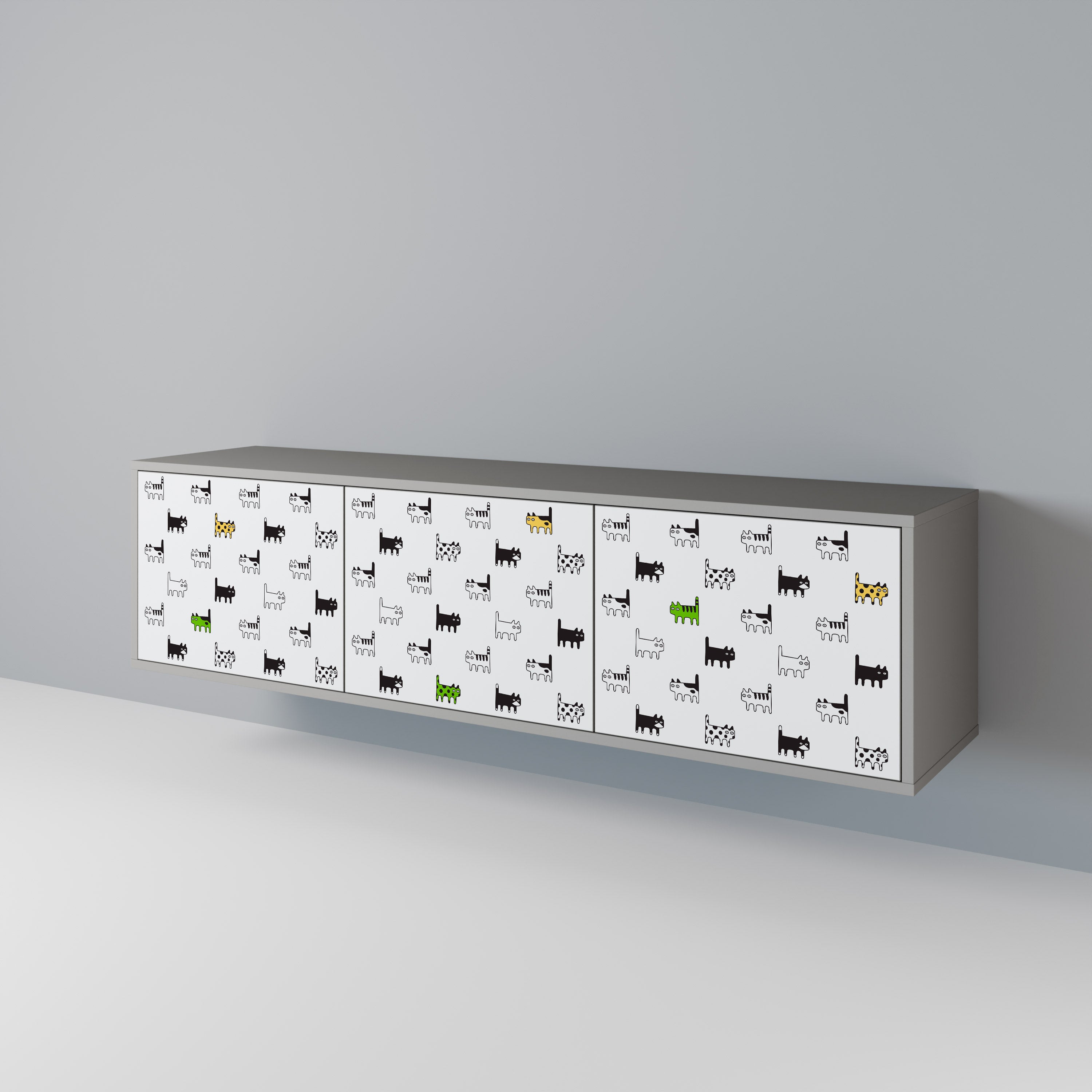 CATS COMPILATION 3-Door TV Cabinet