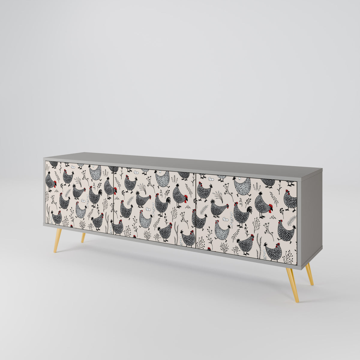 HAPPY HENS Έπιπλο τηλεόρασης 3-θυρών