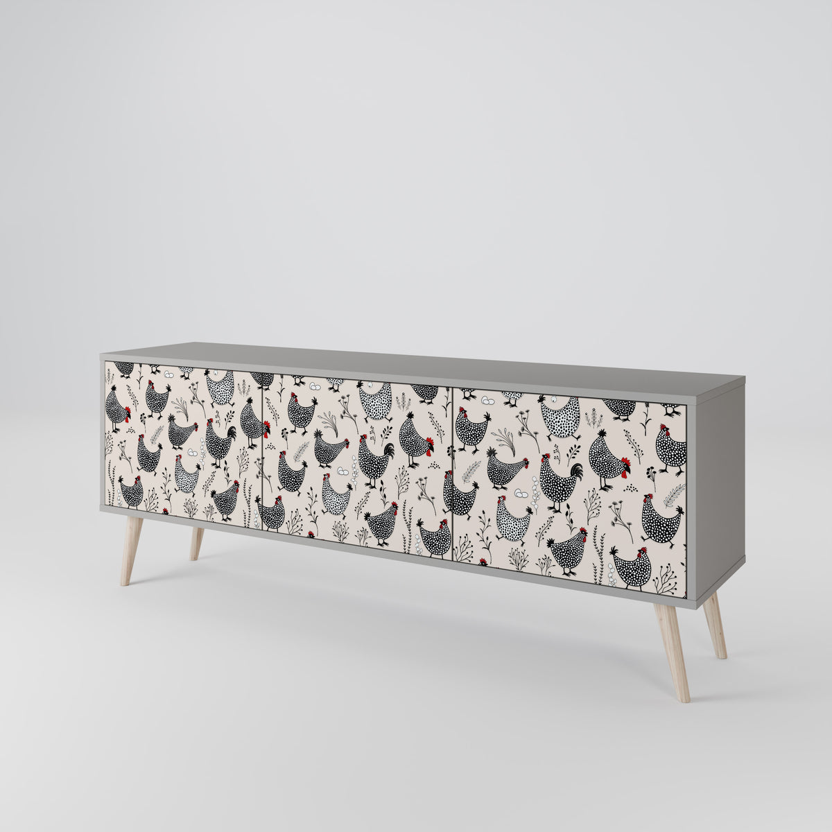 HAPPY HENS Έπιπλο τηλεόρασης 3-θυρών