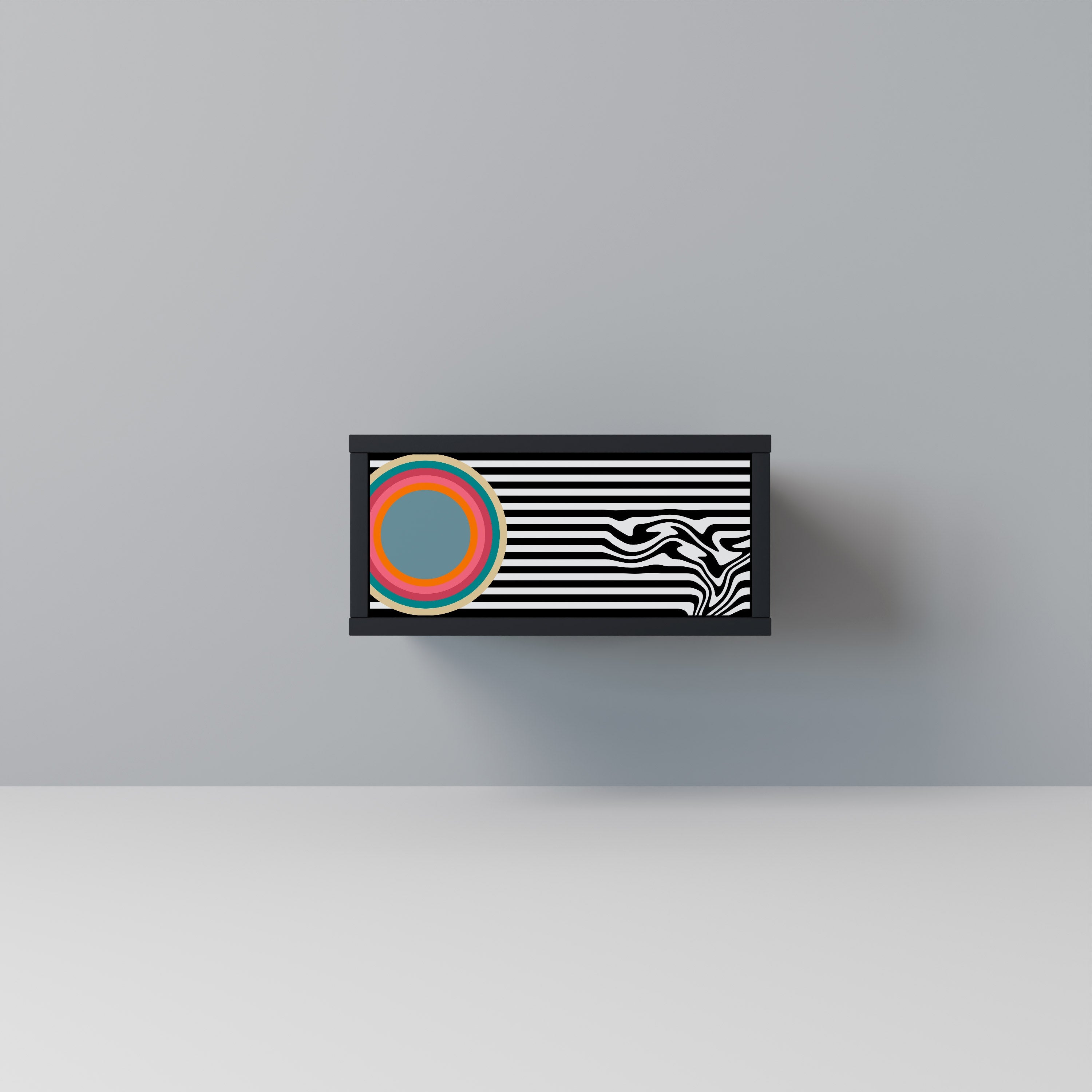 Κομοδίνο SPECTRA SHOWCASE σε μαύρο φινίρισμα