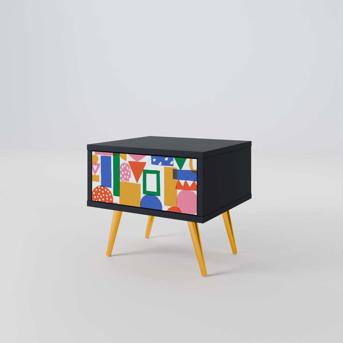 GEOMETRIC GLIMMER Κομοδίνο με συρτάρι