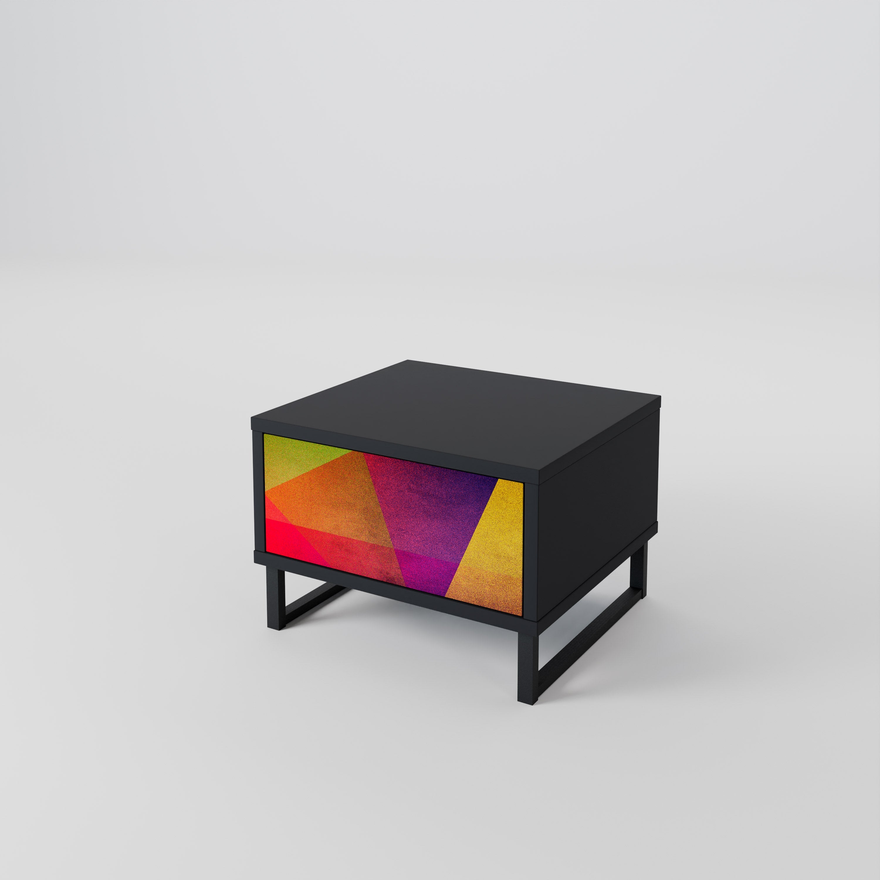 Κομοδίνο VIVID GEOMETRIA σε μαύρο φινίρισμα