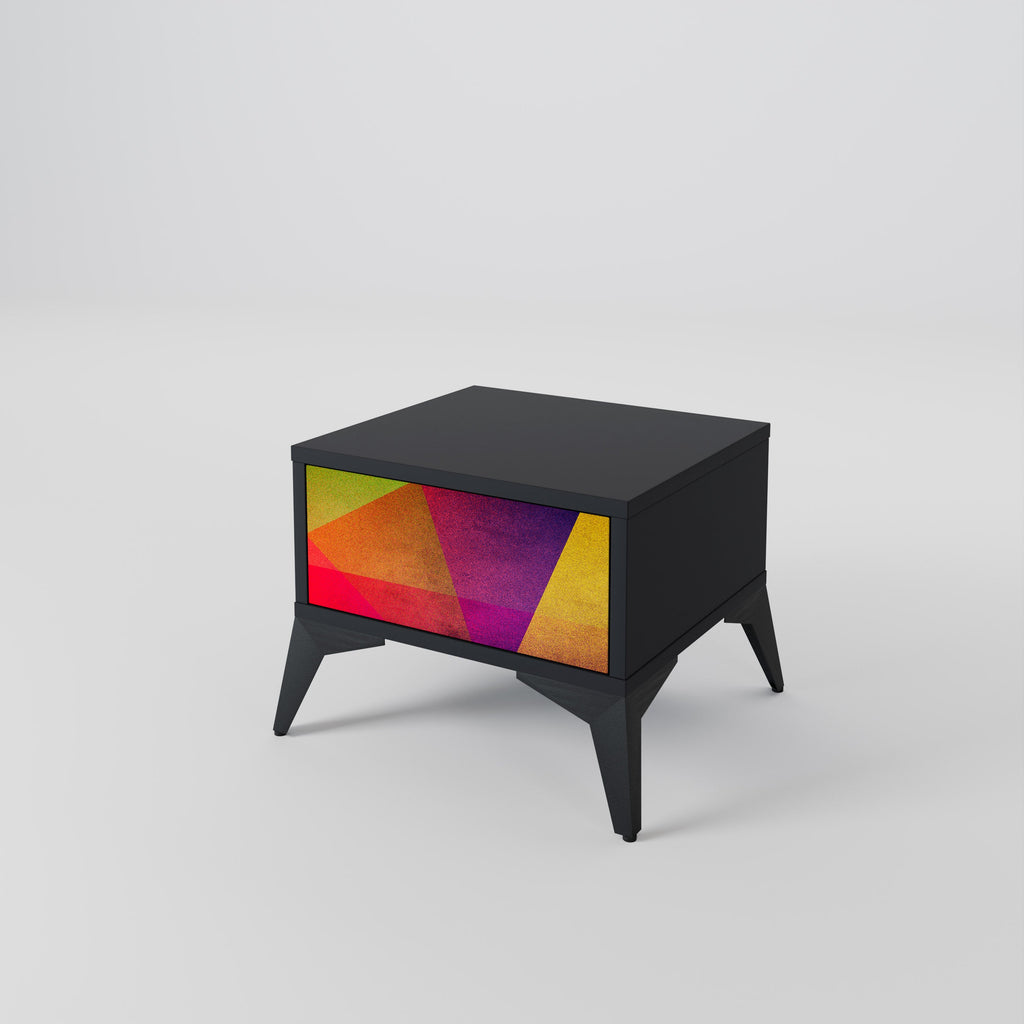 Κομοδίνο VIVID GEOMETRIA σε μαύρο φινίρισμα
