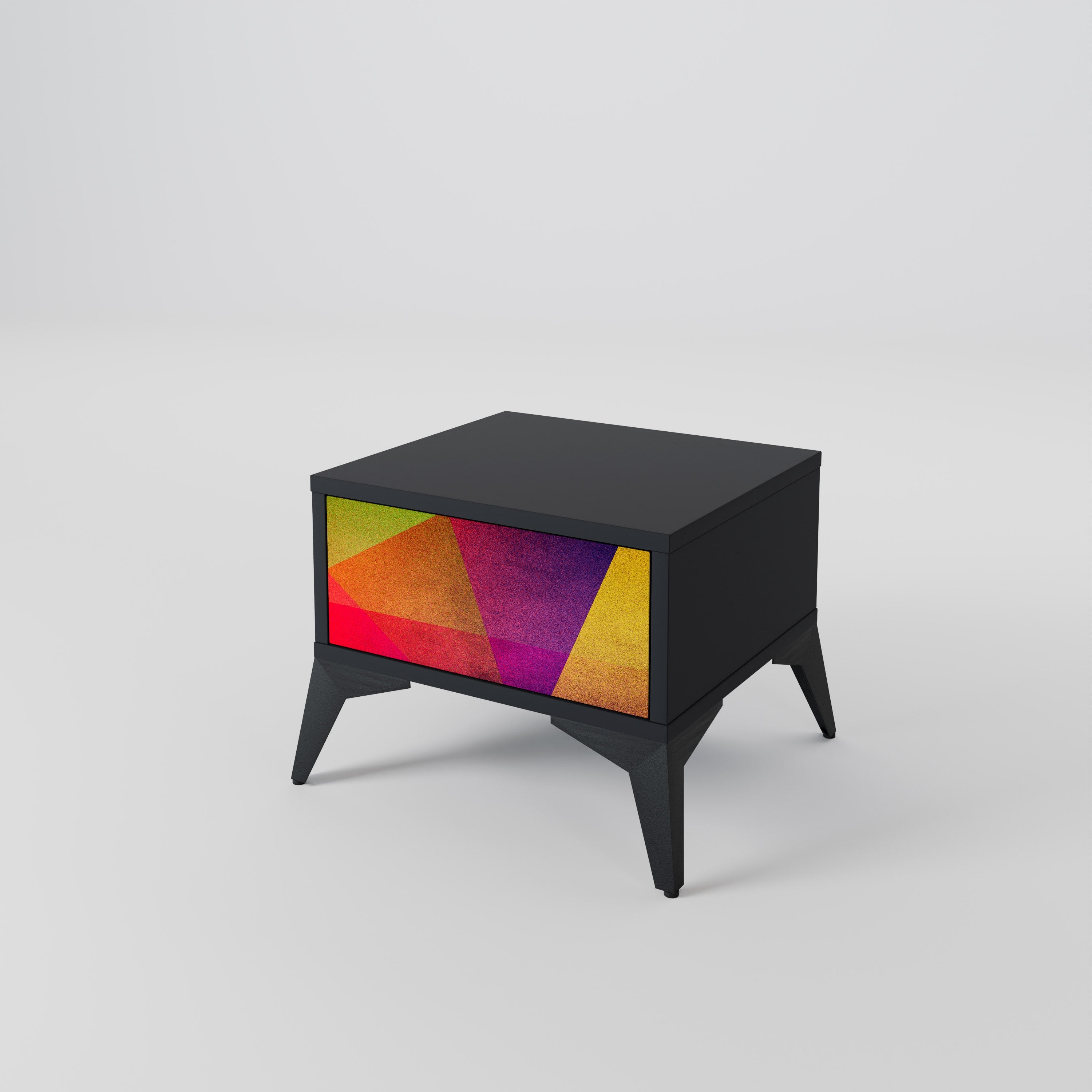 Κομοδίνο VIVID GEOMETRIA σε μαύρο φινίρισμα