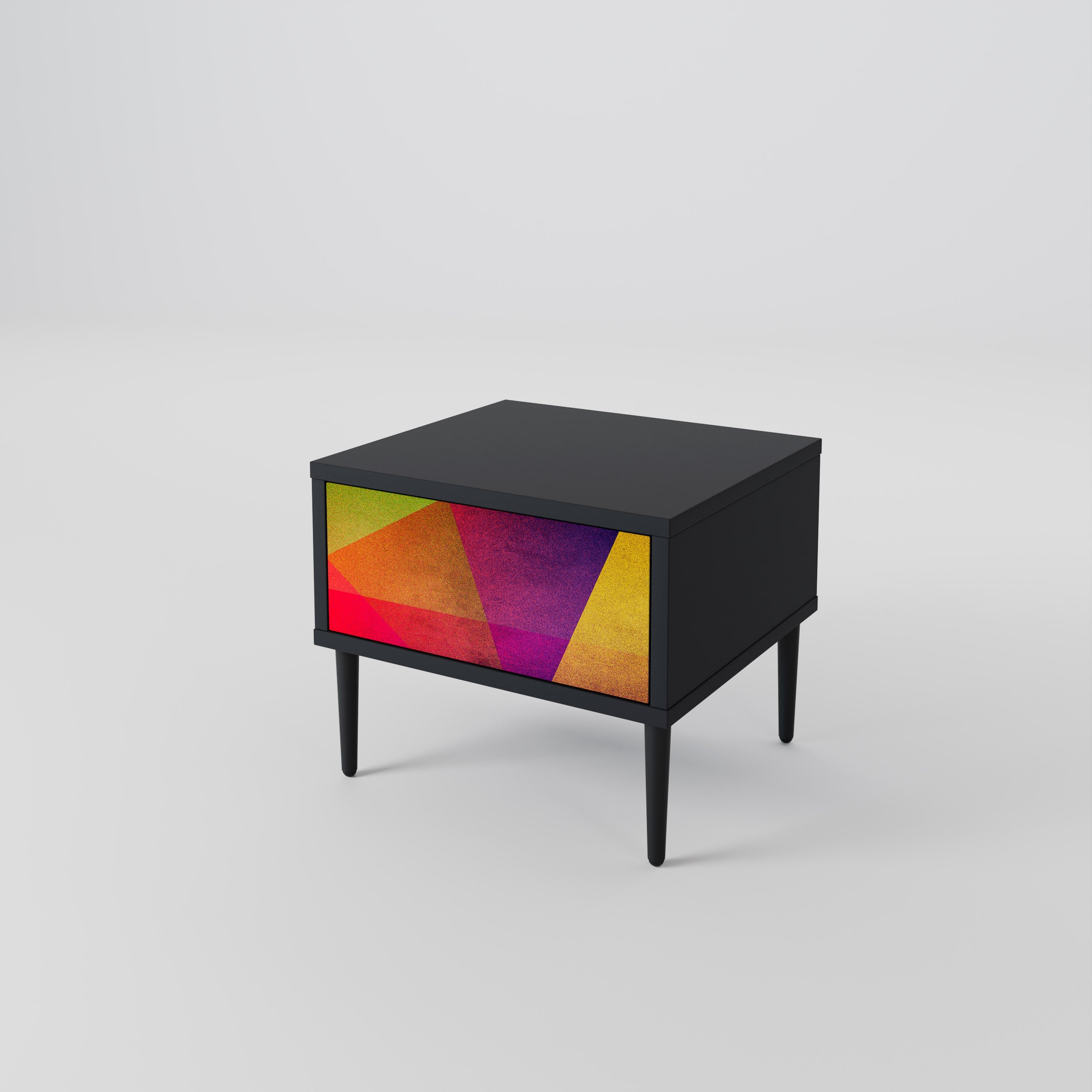 Κομοδίνο VIVID GEOMETRIA σε μαύρο φινίρισμα