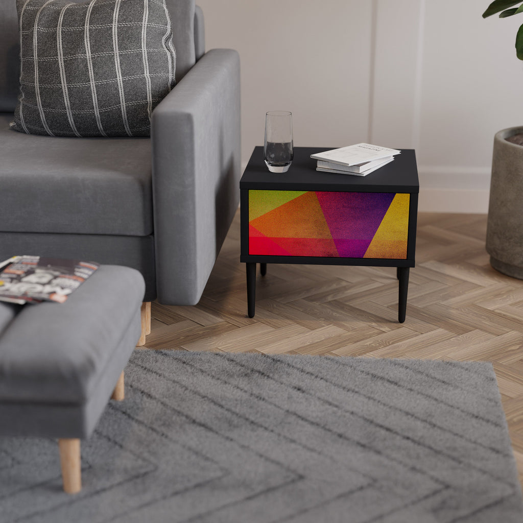 Κομοδίνο VIVID GEOMETRIA σε μαύρο φινίρισμα