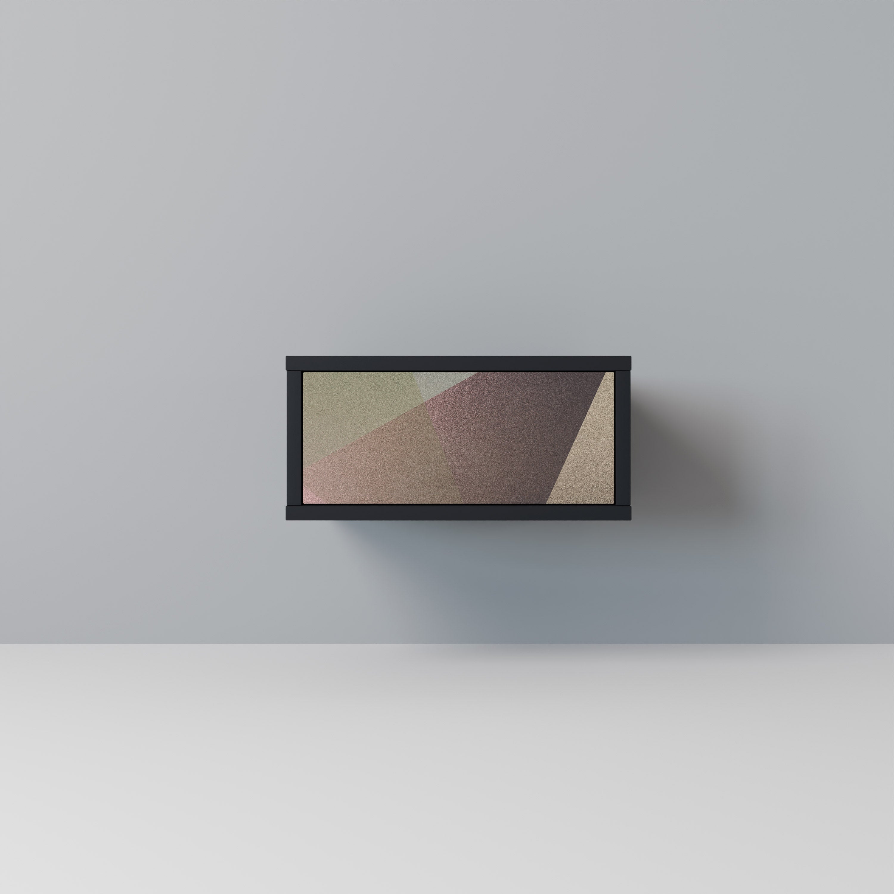 Κομοδίνο BEIGE GEOMETRIA σε μαύρο φινίρισμα