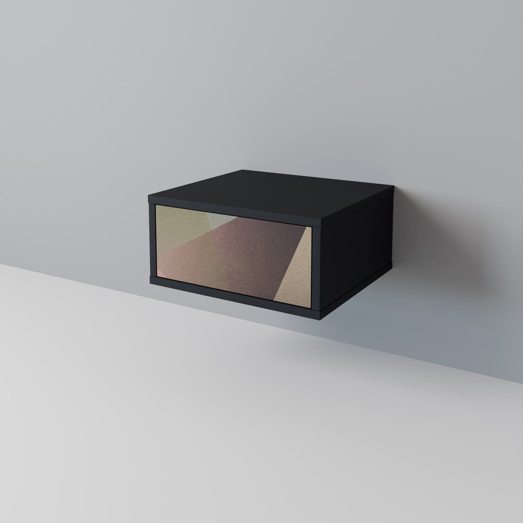 Κομοδίνο BEIGE GEOMETRIA σε μαύρο φινίρισμα