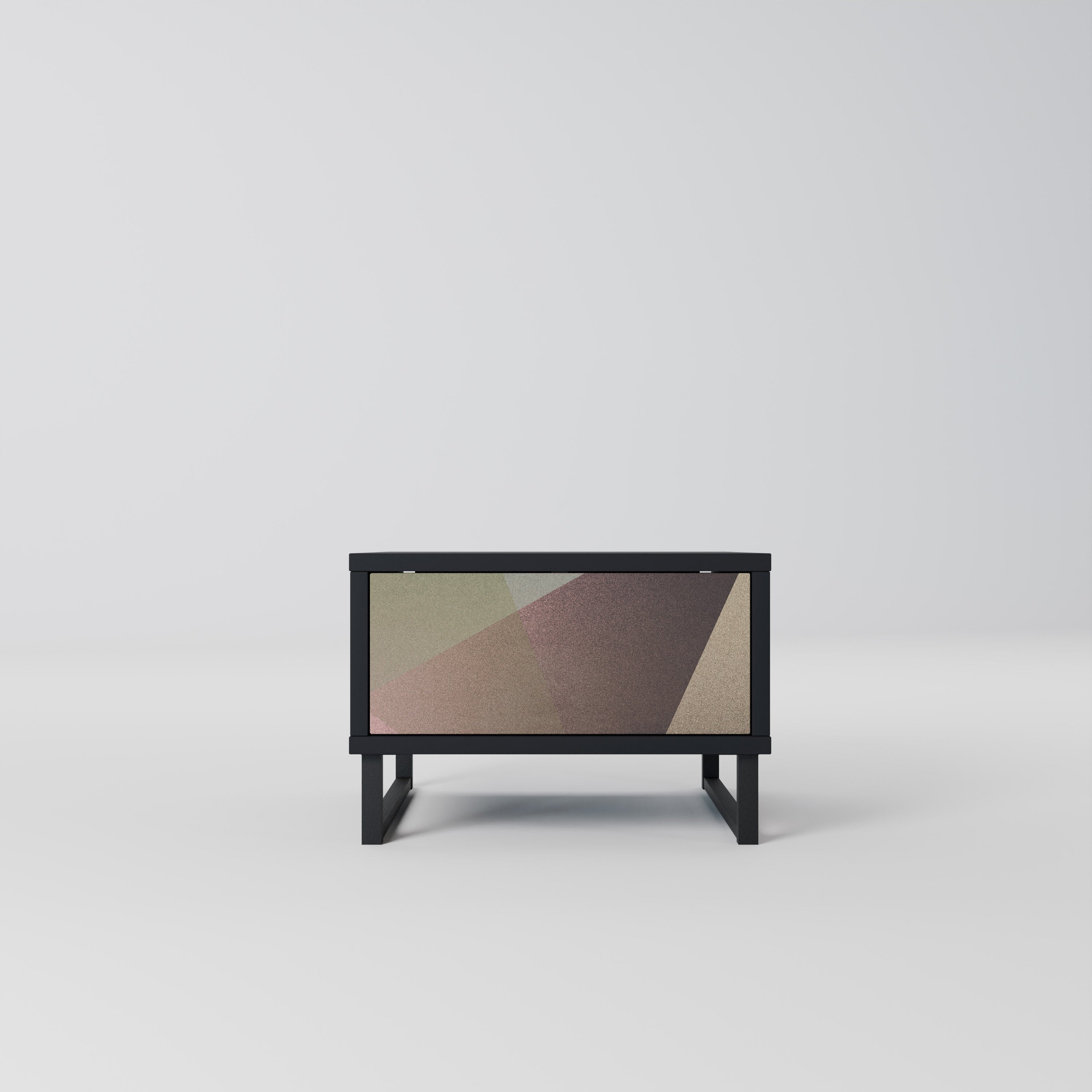 Κομοδίνο BEIGE GEOMETRIA σε μαύρο φινίρισμα