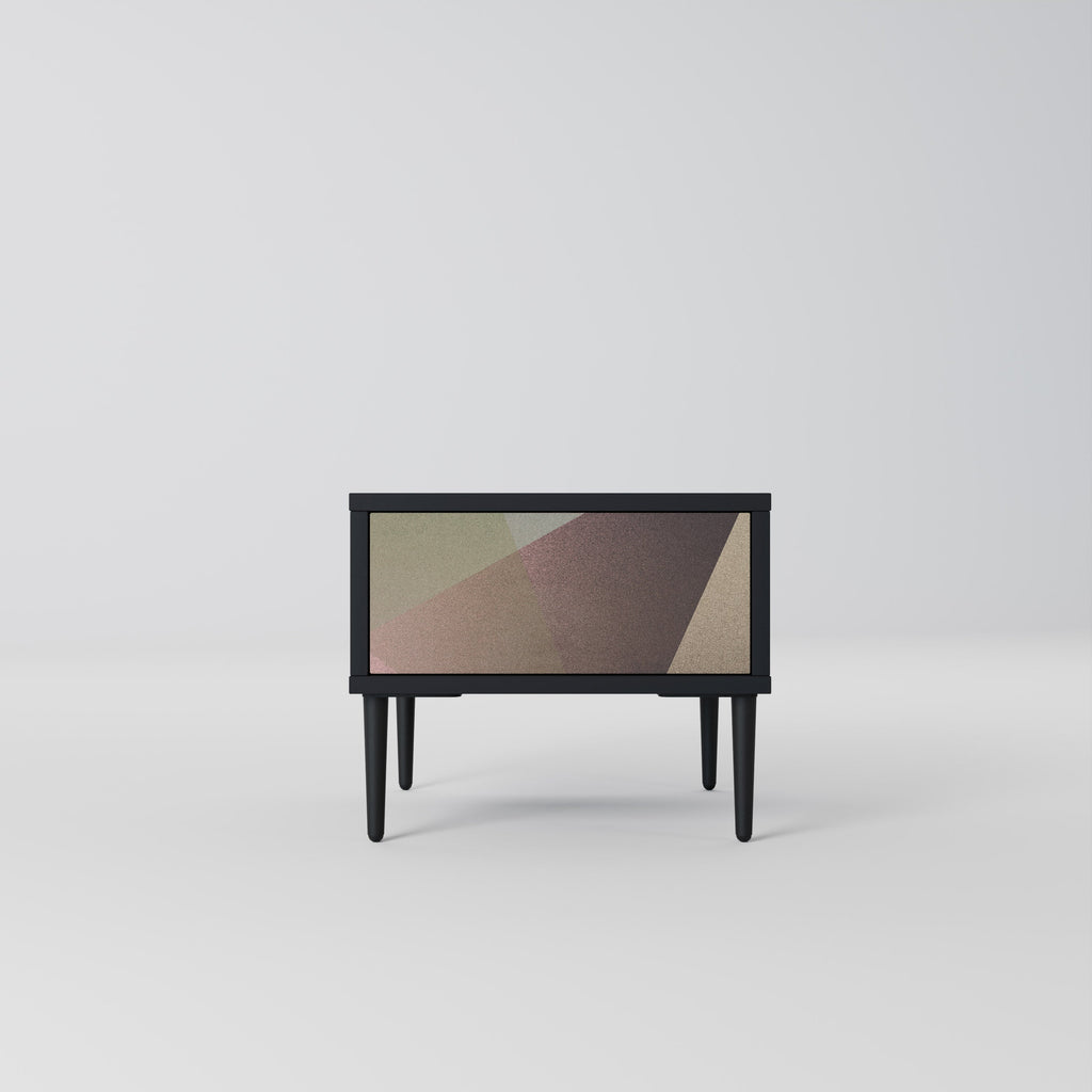 Κομοδίνο BEIGE GEOMETRIA σε μαύρο φινίρισμα