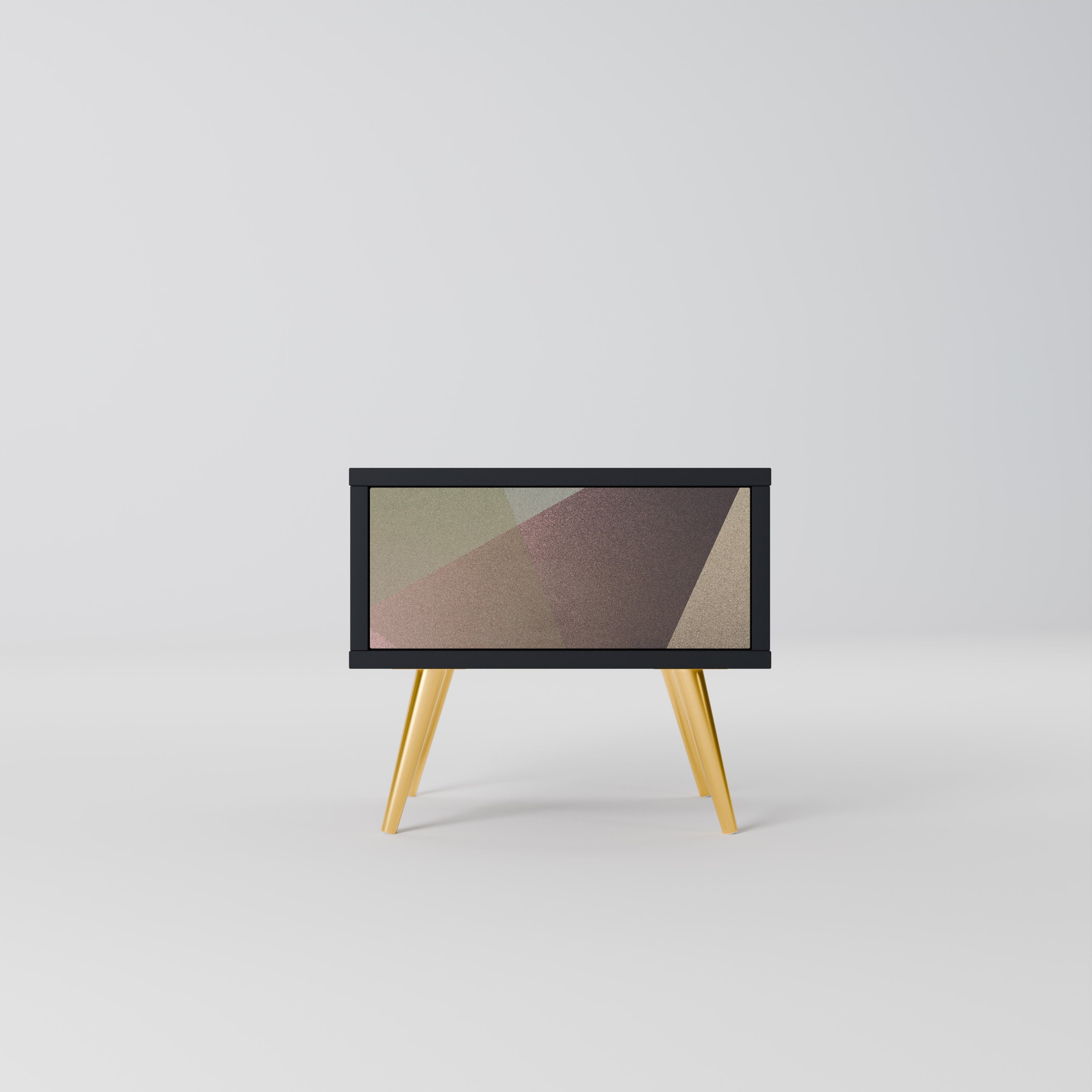 Κομοδίνο BEIGE GEOMETRIA σε μαύρο φινίρισμα
