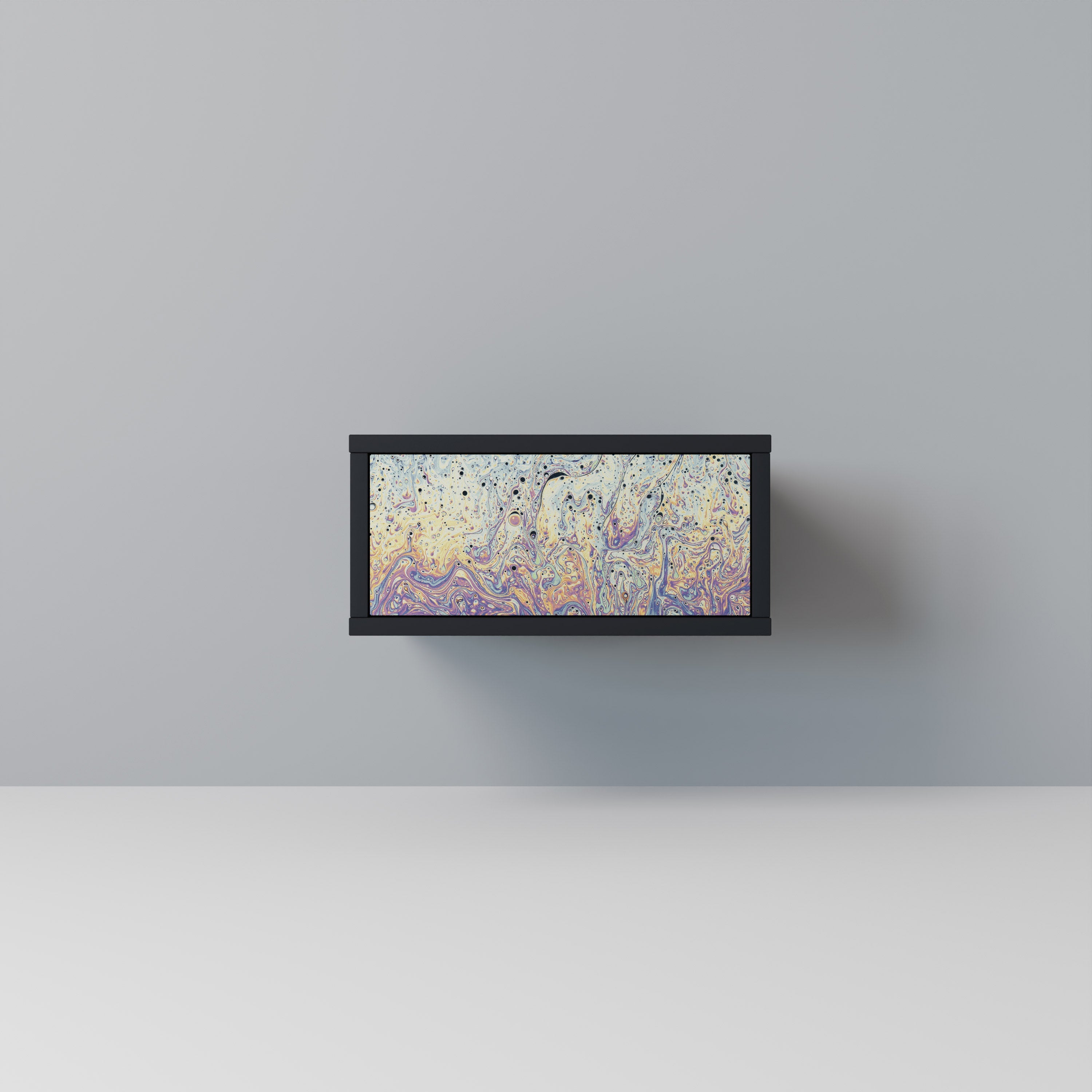 Κομοδίνο MOSAIC OF COLORS σε μαύρο φινίρισμα