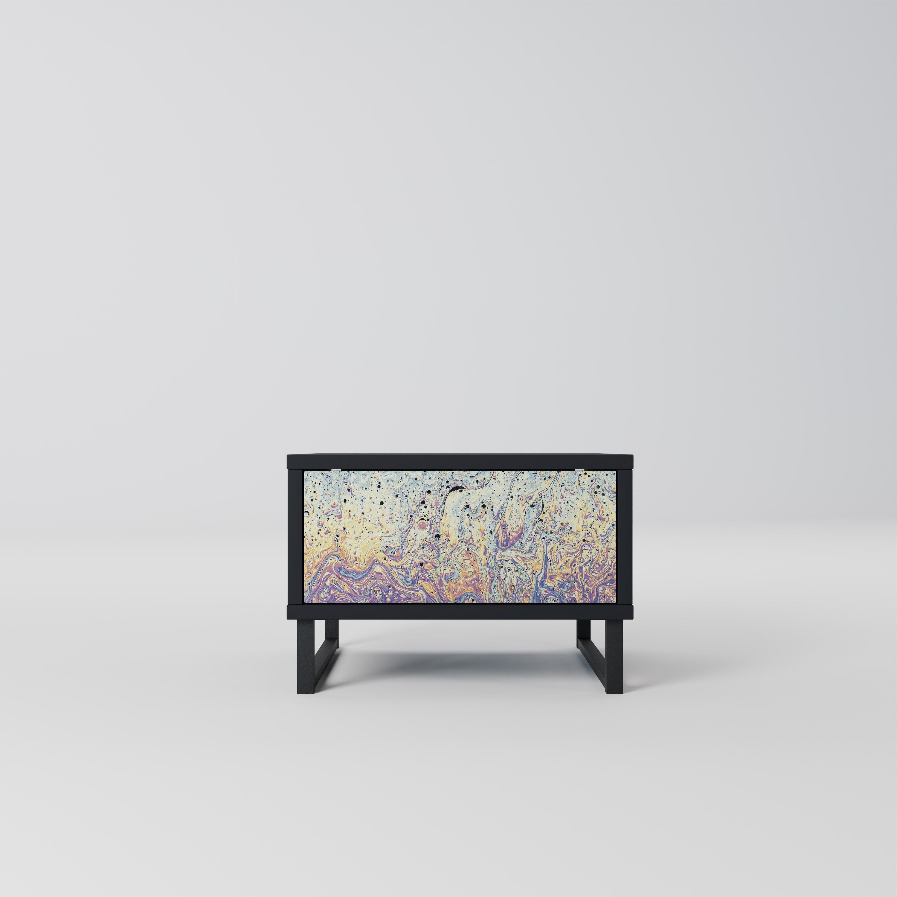 Κομοδίνο MOSAIC OF COLORS σε μαύρο φινίρισμα
