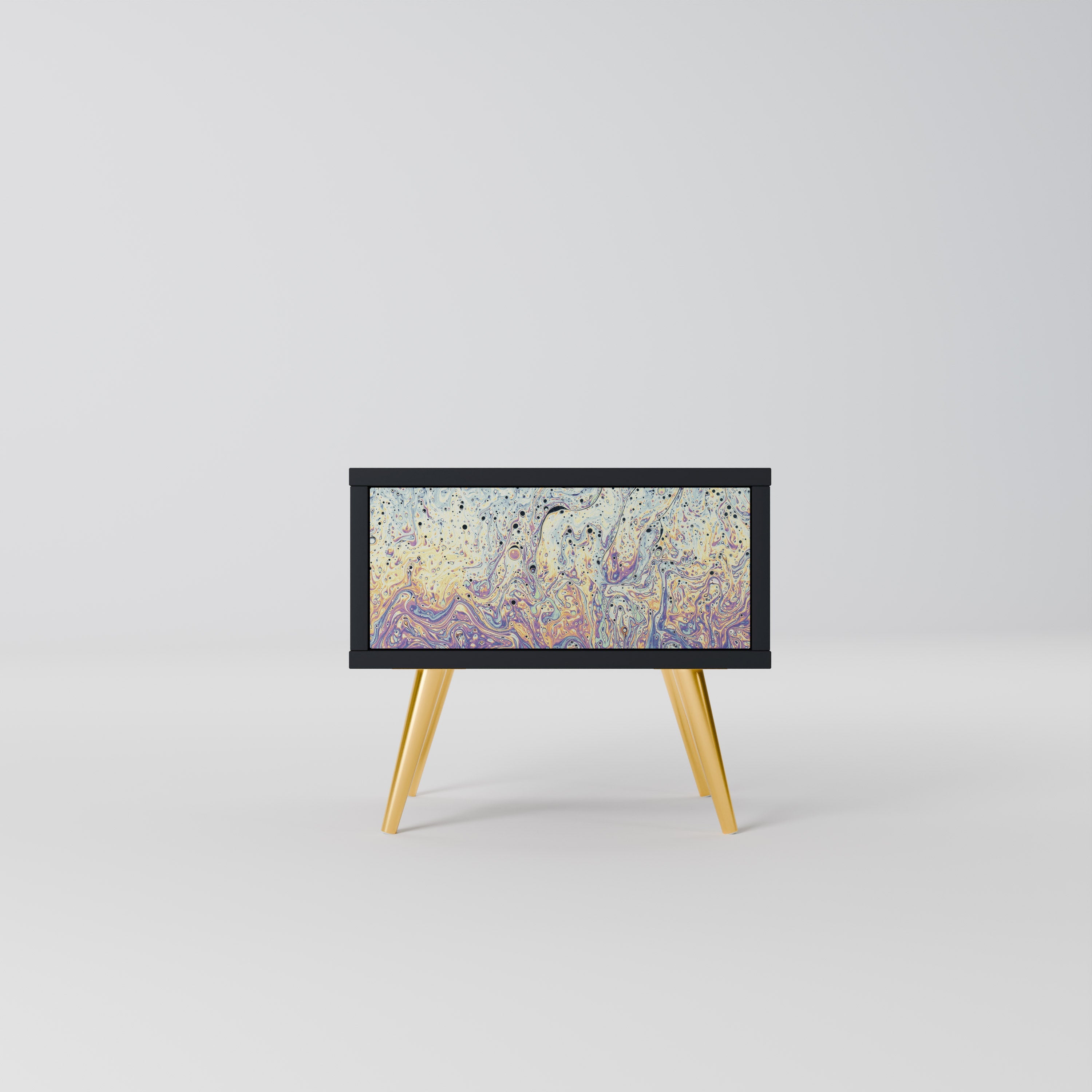 Κομοδίνο MOSAIC OF COLORS σε μαύρο φινίρισμα