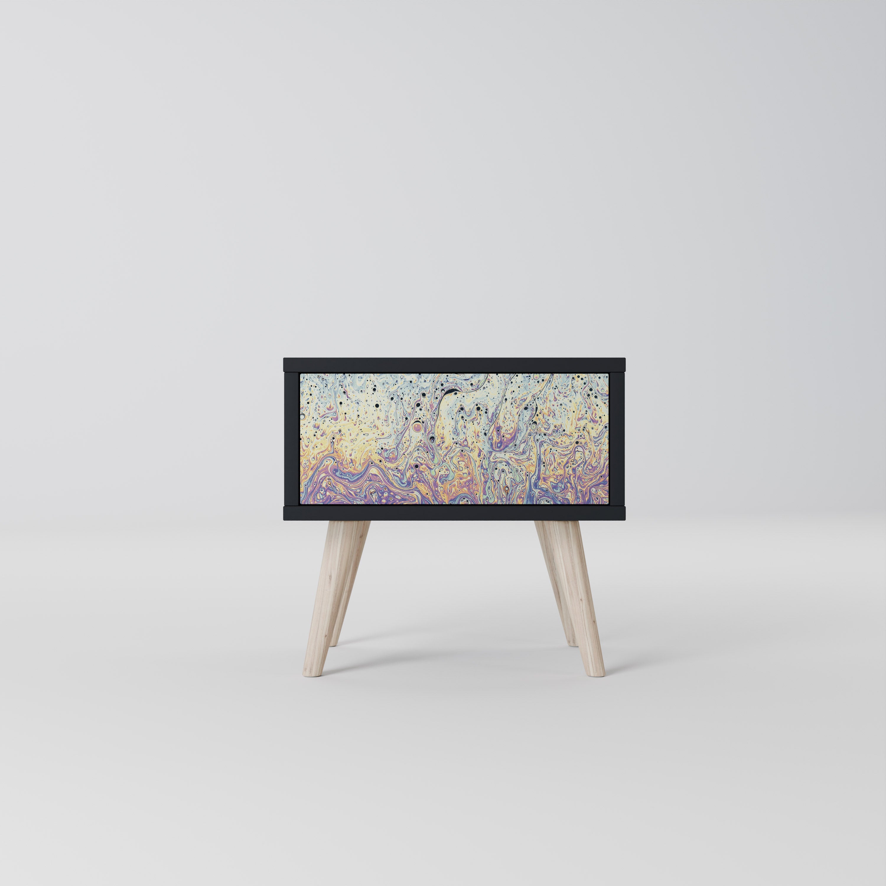 Κομοδίνο MOSAIC OF COLORS σε μαύρο φινίρισμα