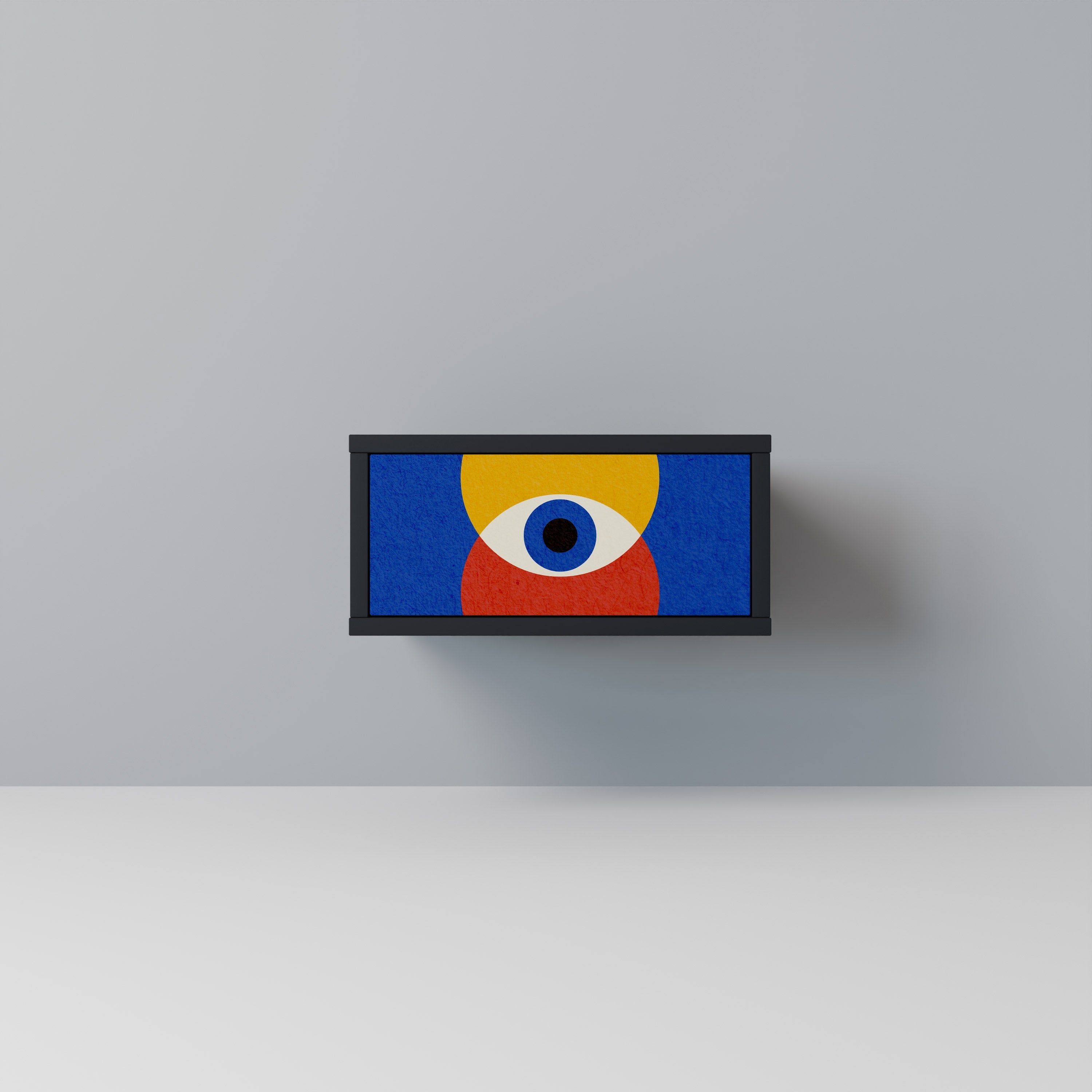 Κομοδίνο GEOMETRIC EYES σε μαύρο φινίρισμα