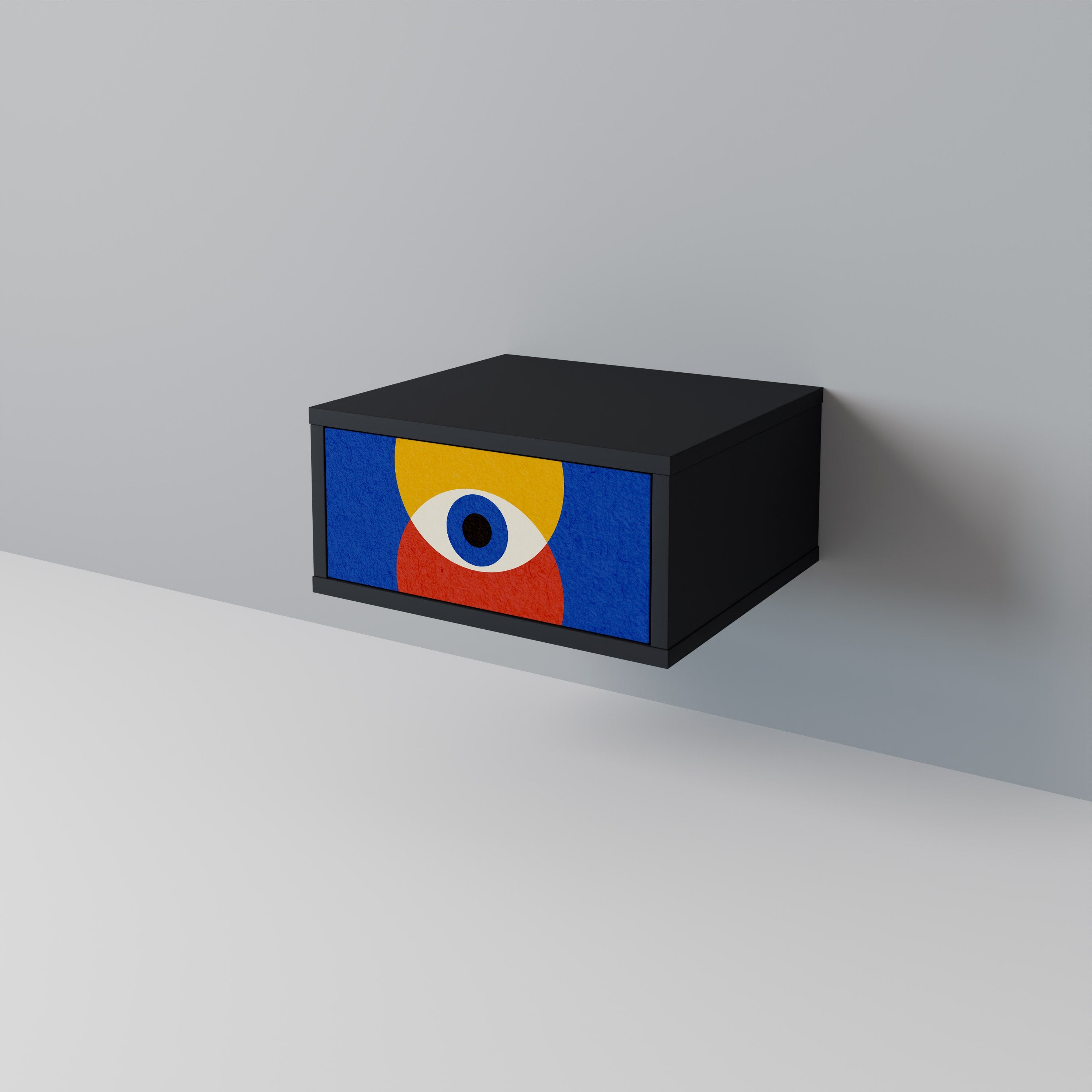 Κομοδίνο GEOMETRIC EYES σε μαύρο φινίρισμα