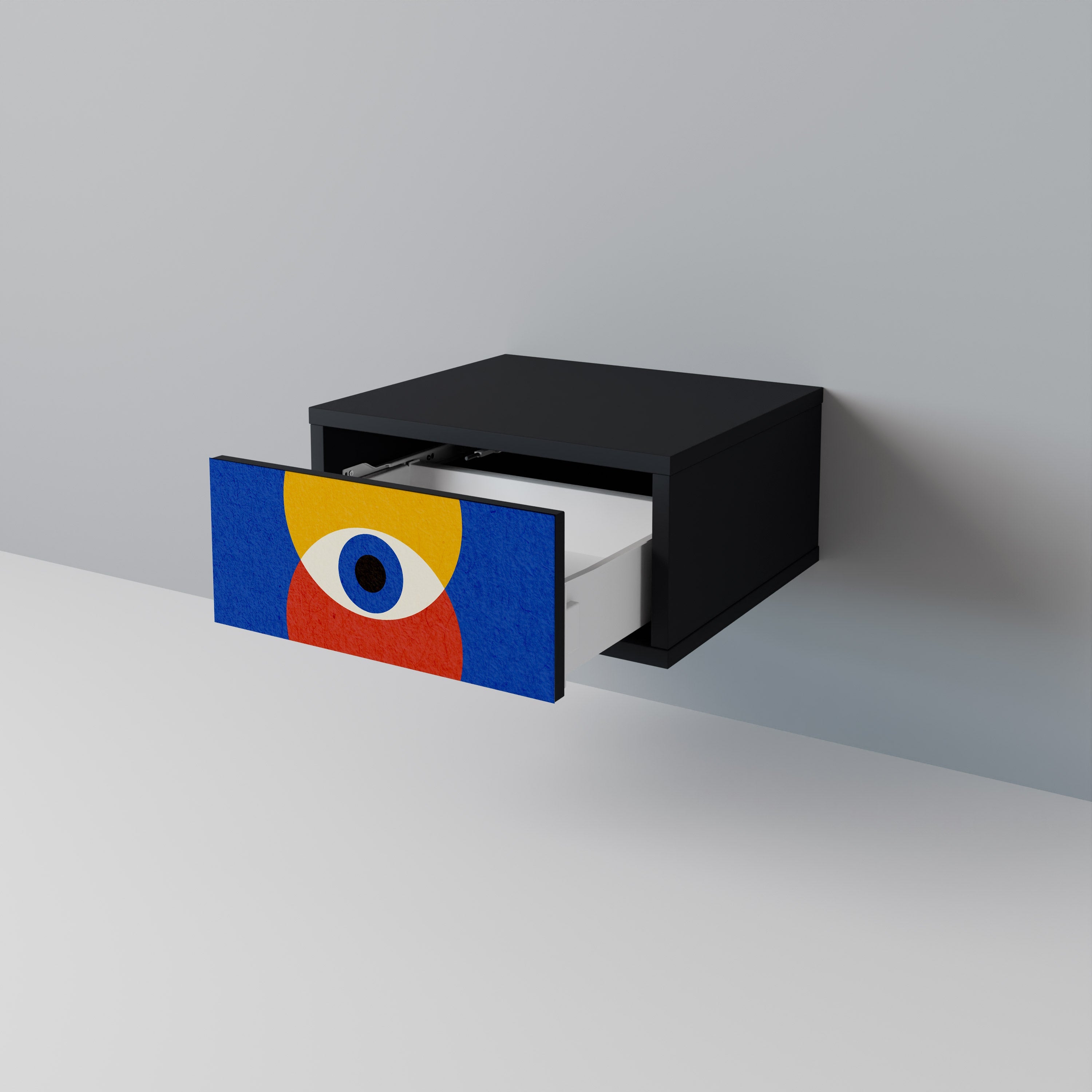 Κομοδίνο GEOMETRIC EYES σε μαύρο φινίρισμα