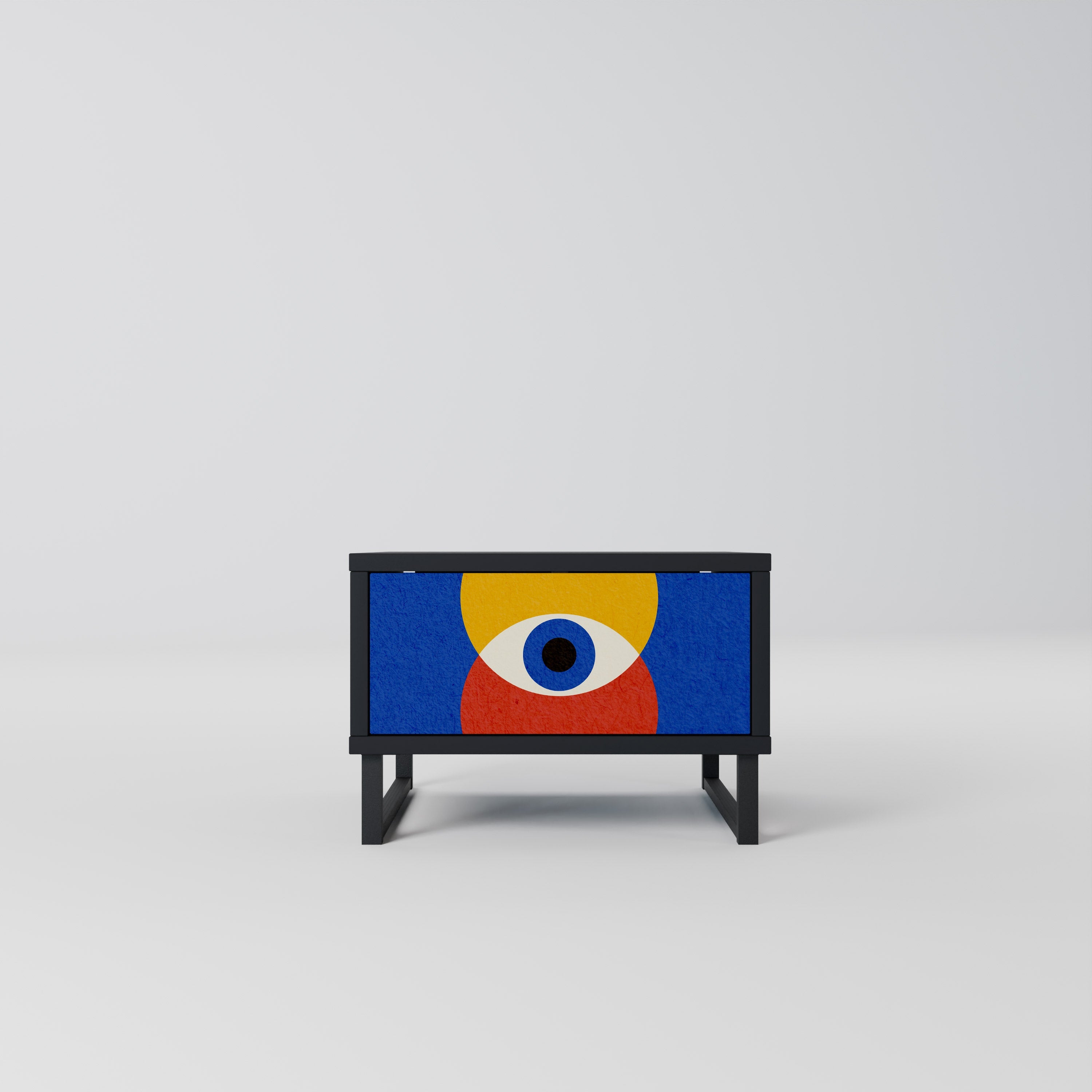 Κομοδίνο GEOMETRIC EYES σε μαύρο φινίρισμα