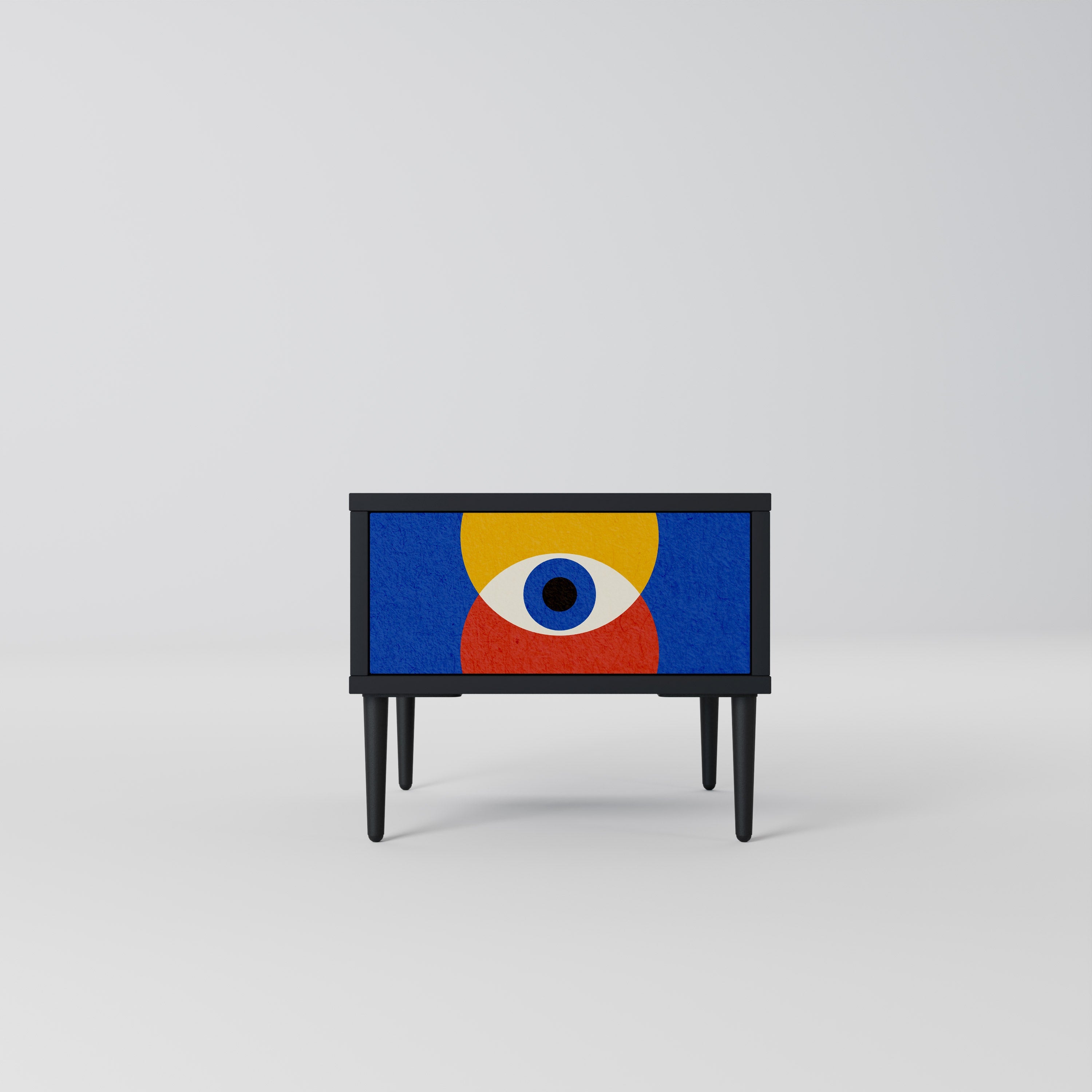 Κομοδίνο GEOMETRIC EYES σε μαύρο φινίρισμα