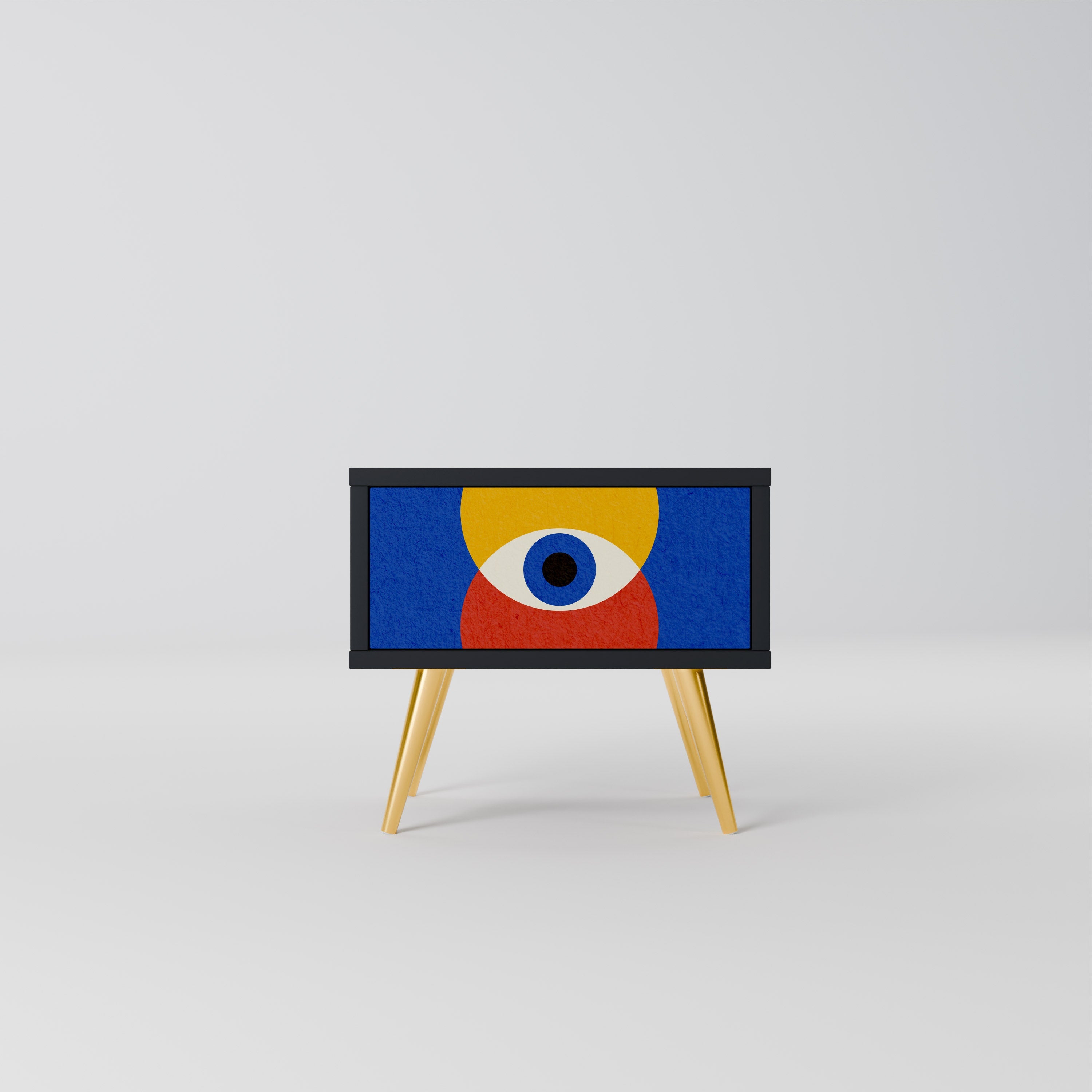 Κομοδίνο GEOMETRIC EYES σε μαύρο φινίρισμα