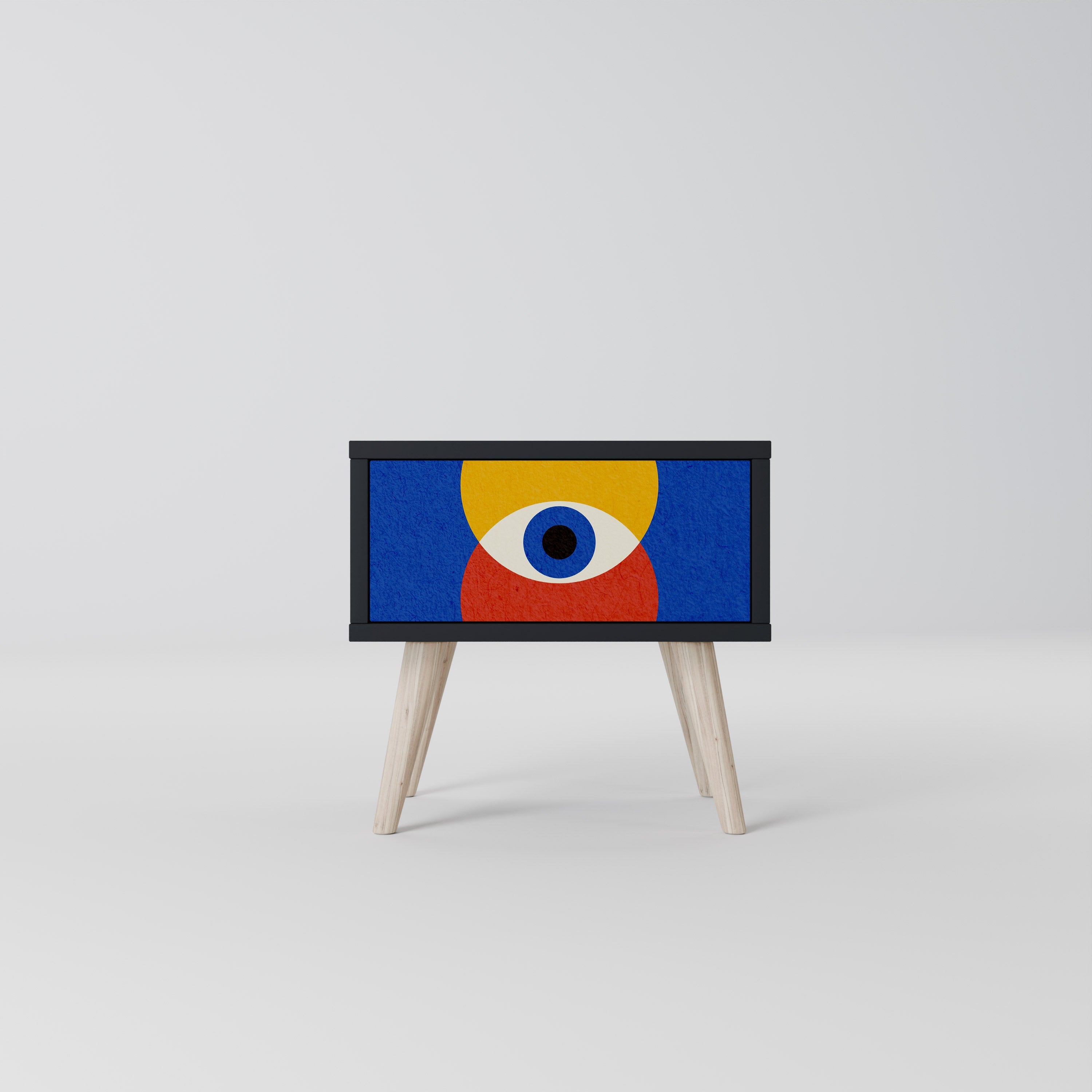 Κομοδίνο GEOMETRIC EYES σε μαύρο φινίρισμα