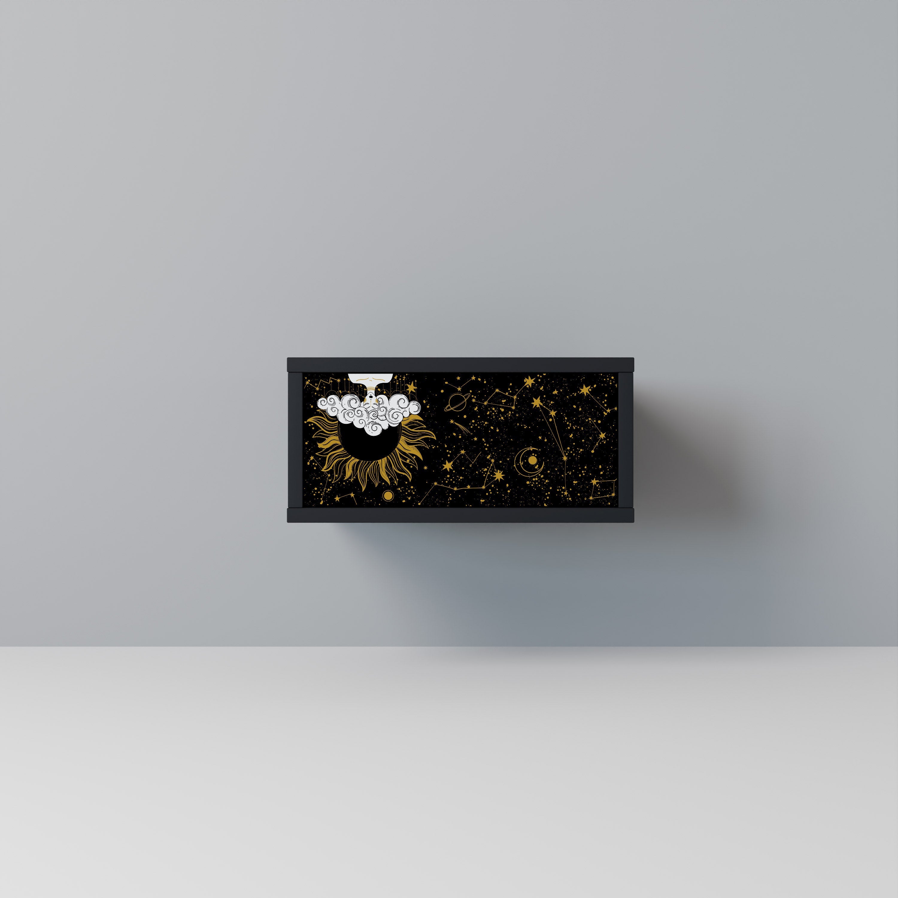 Κομοδίνο STELLAR CONSTELLATIONS σε μαύρο φινίρισμα