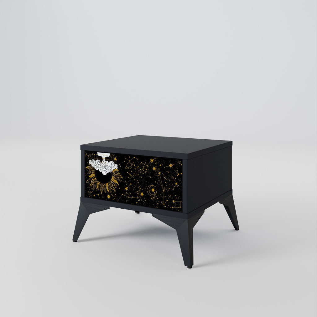 Κομοδίνο STELLAR CONSTELLATIONS σε μαύρο φινίρισμα