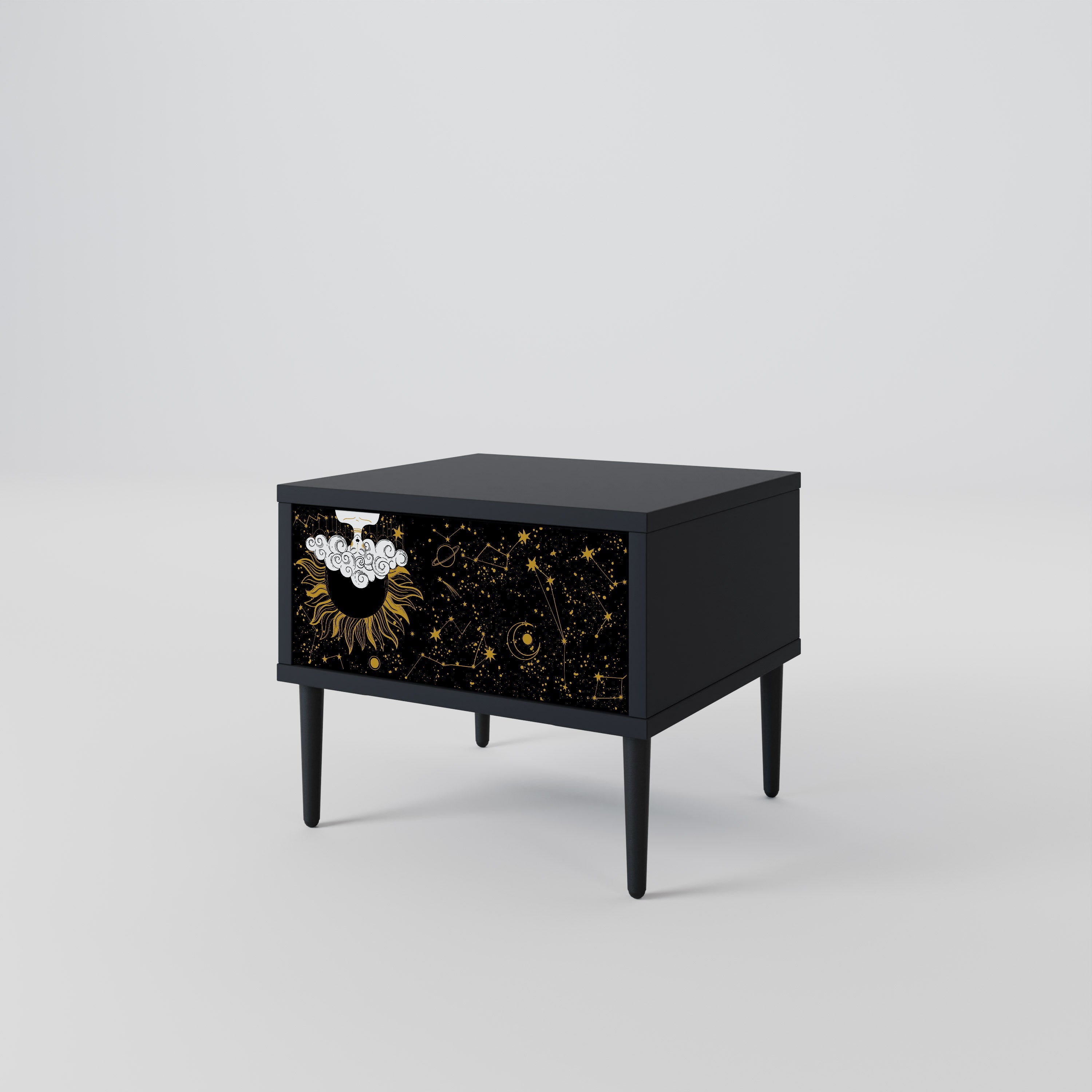 Κομοδίνο STELLAR CONSTELLATIONS σε μαύρο φινίρισμα