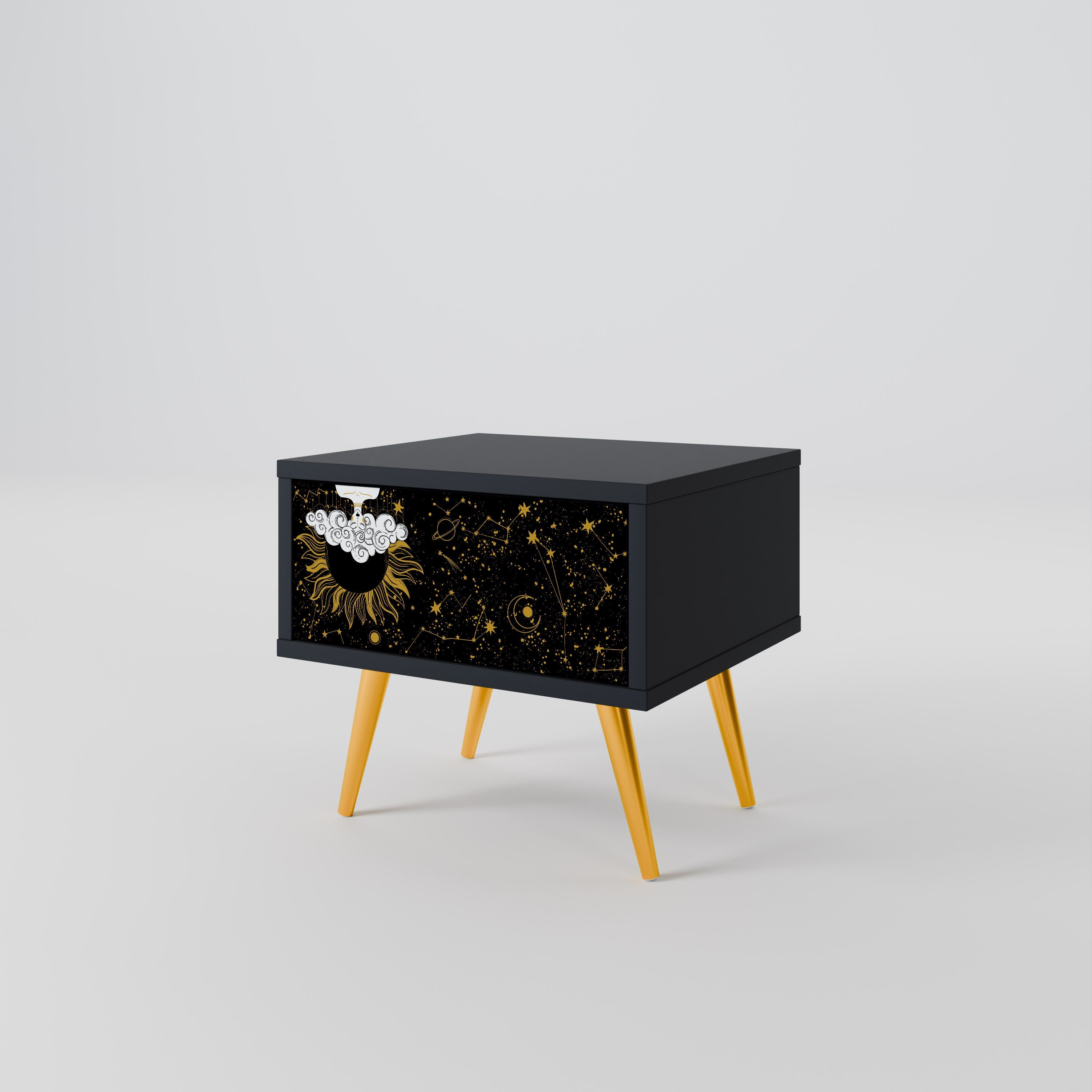 Κομοδίνο STELLAR CONSTELLATIONS σε μαύρο φινίρισμα