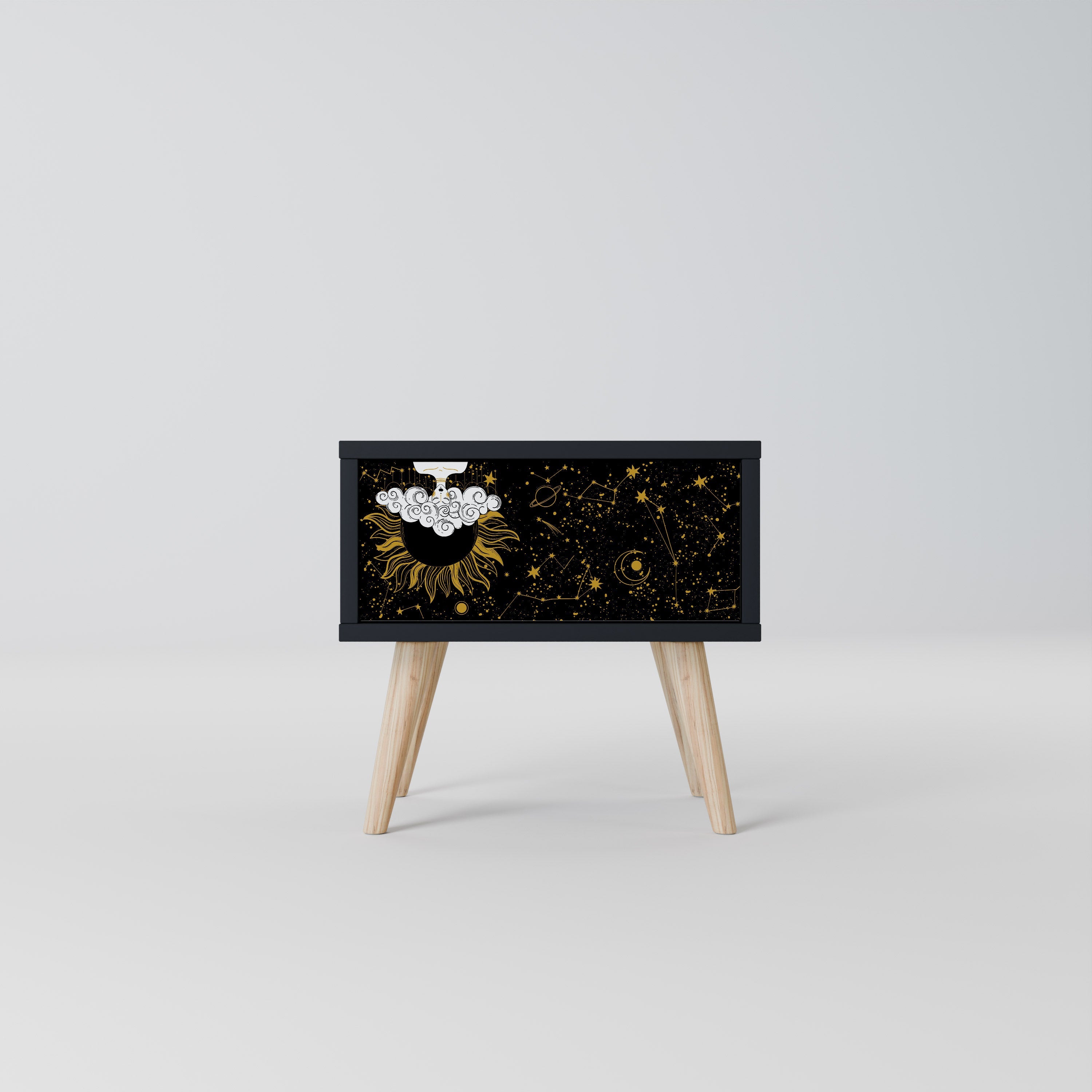 Κομοδίνο STELLAR CONSTELLATIONS σε μαύρο φινίρισμα