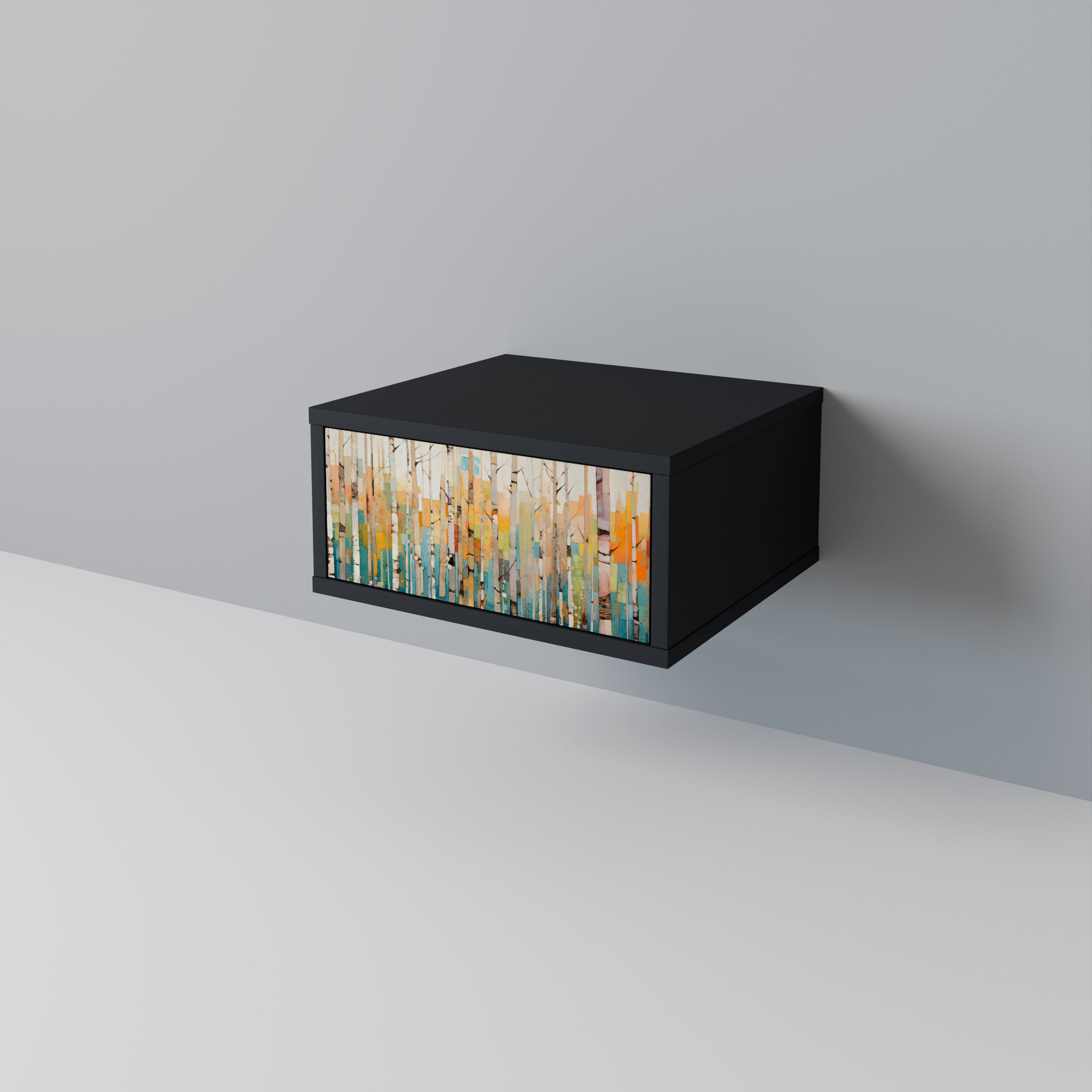 Κομοδίνο BIRCH KALEIDOSCOPE σε μαύρο φινίρισμα
