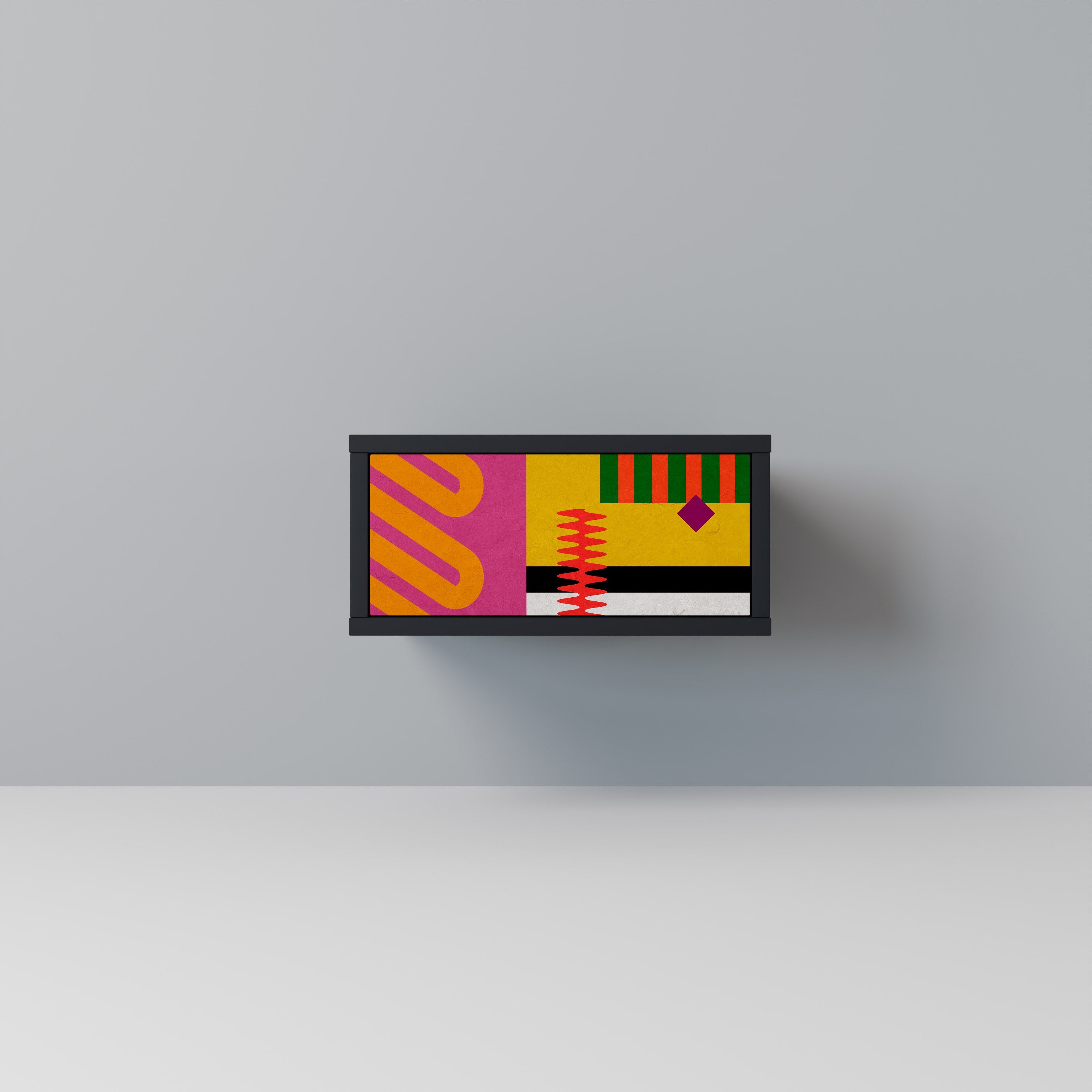 Κομοδίνο VIVID ART σε μαύρο φινίρισμα