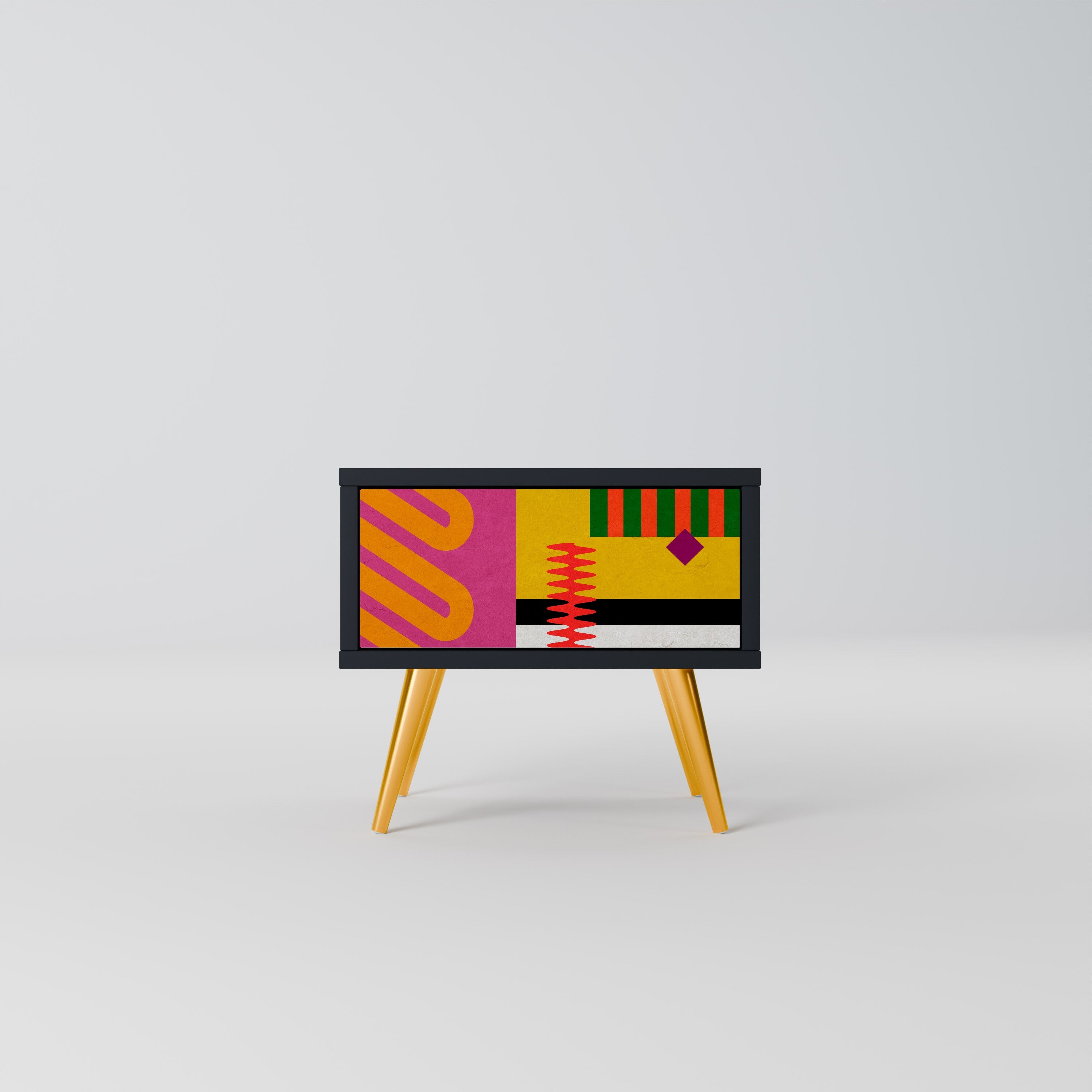 Κομοδίνο VIVID ART σε μαύρο φινίρισμα