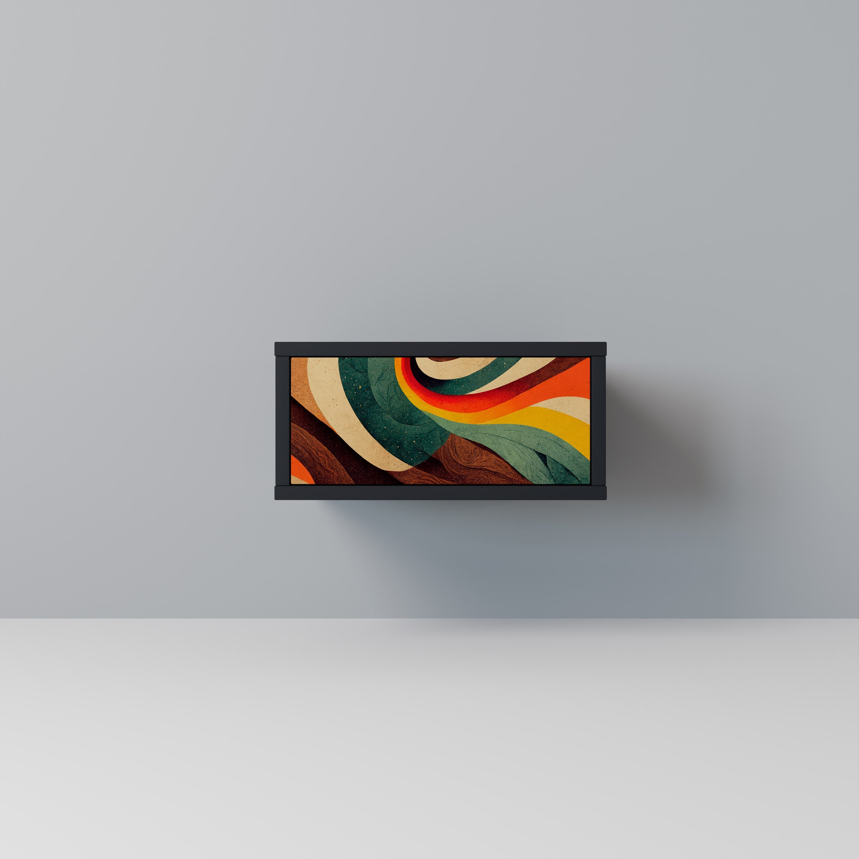 Κομοδίνο COLOURFUL STRANDS σε μαύρο φινίρισμα