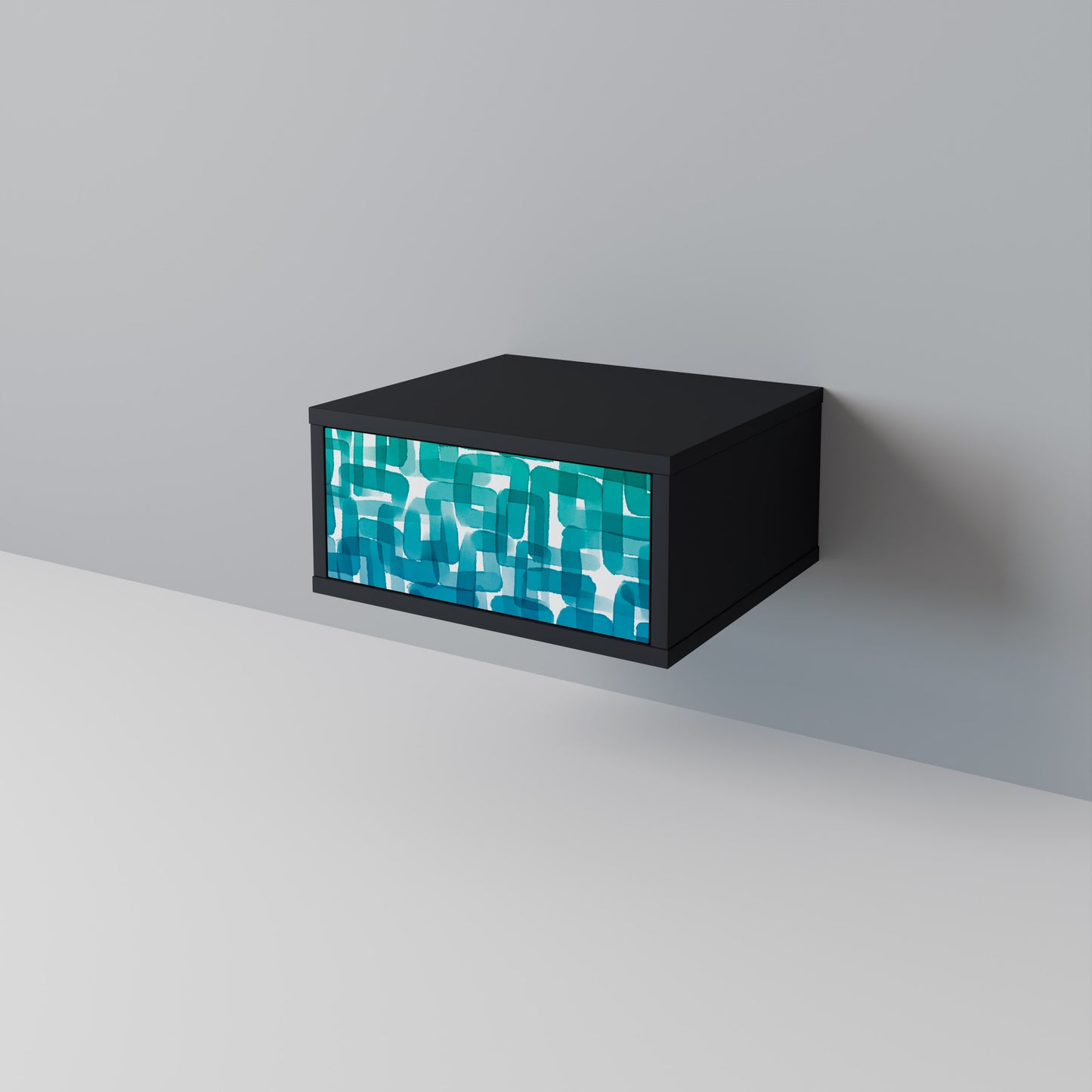 TURQUOISE RECTANGLES Κομοδίνο με συρτάρι