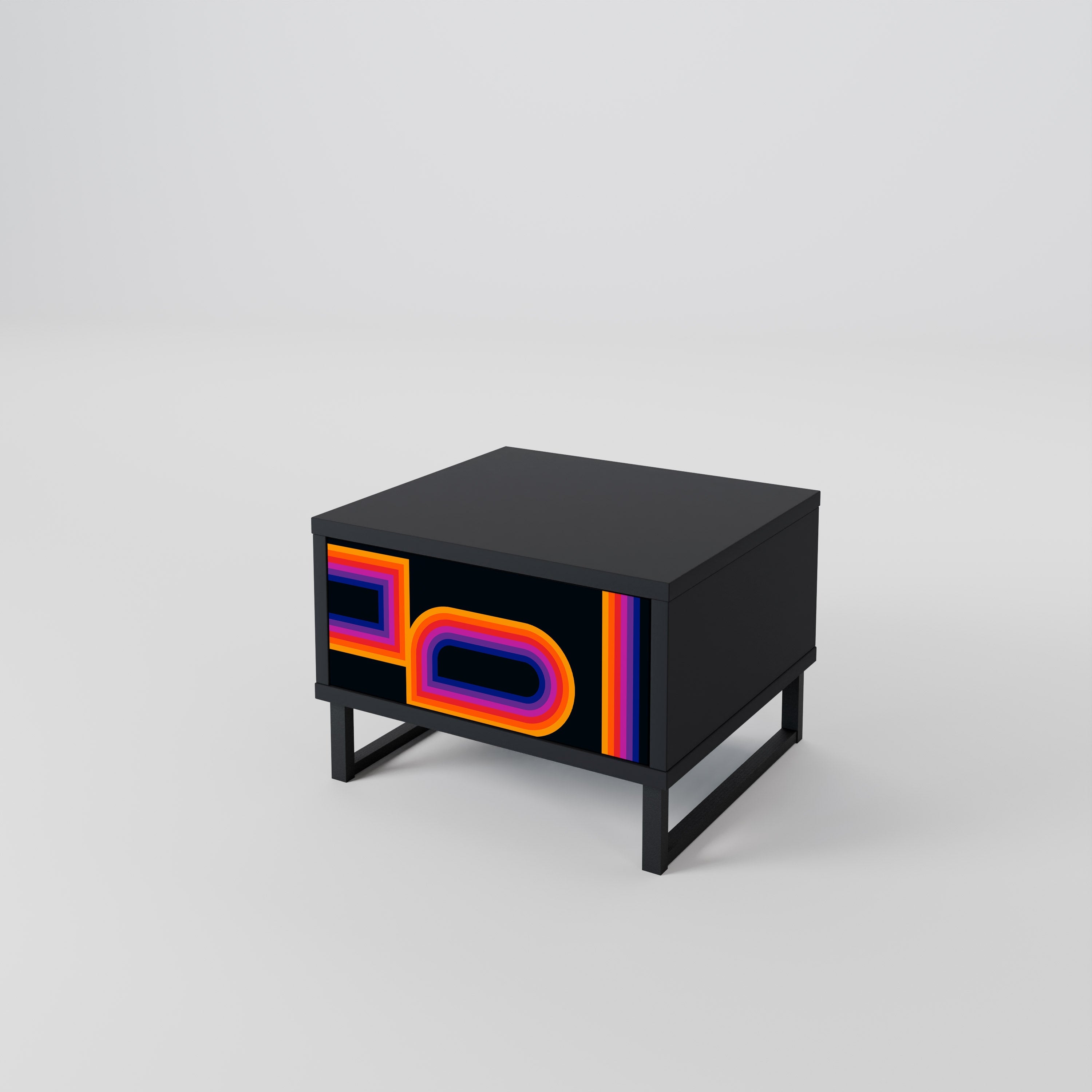 BLINDED BY THE LIGHTS Nightstand in Black Finish