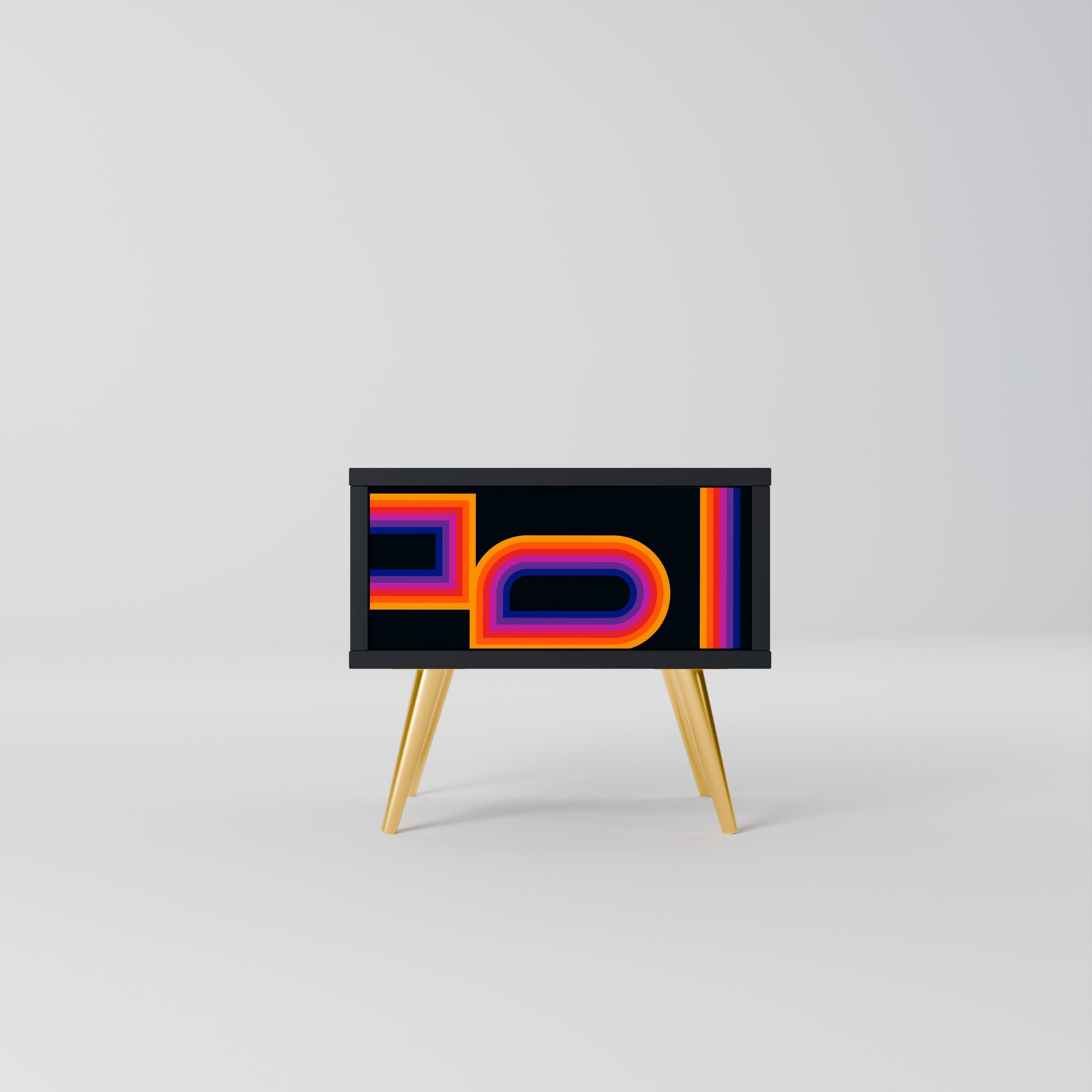 BLINDED BY THE LIGHTS Nightstand in Black Finish
